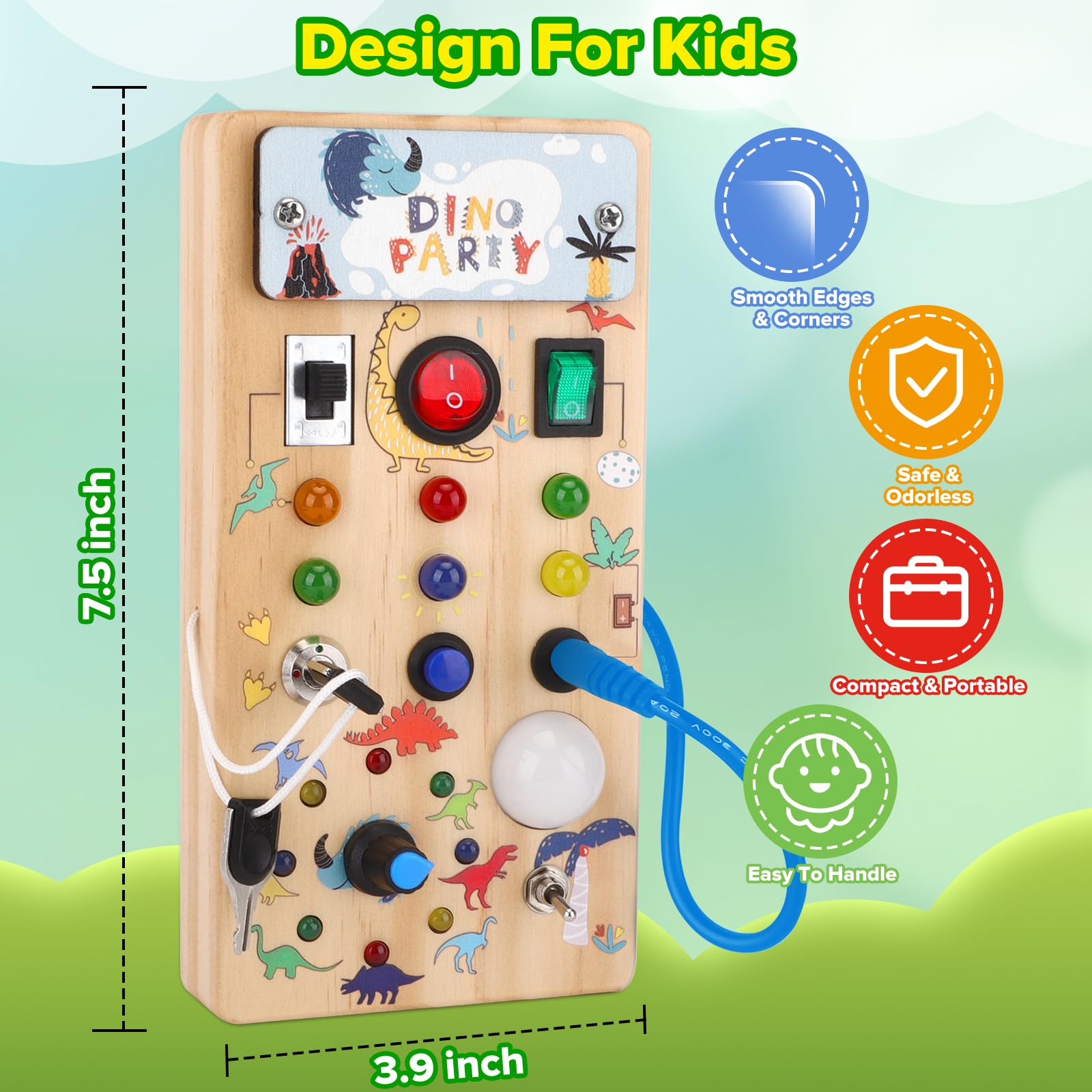 Foto 5 pulgar | Montessori Busy Board Wakeinsa Para Niños De 1 A 3 Años Con Luces Led - Venta Internacional.