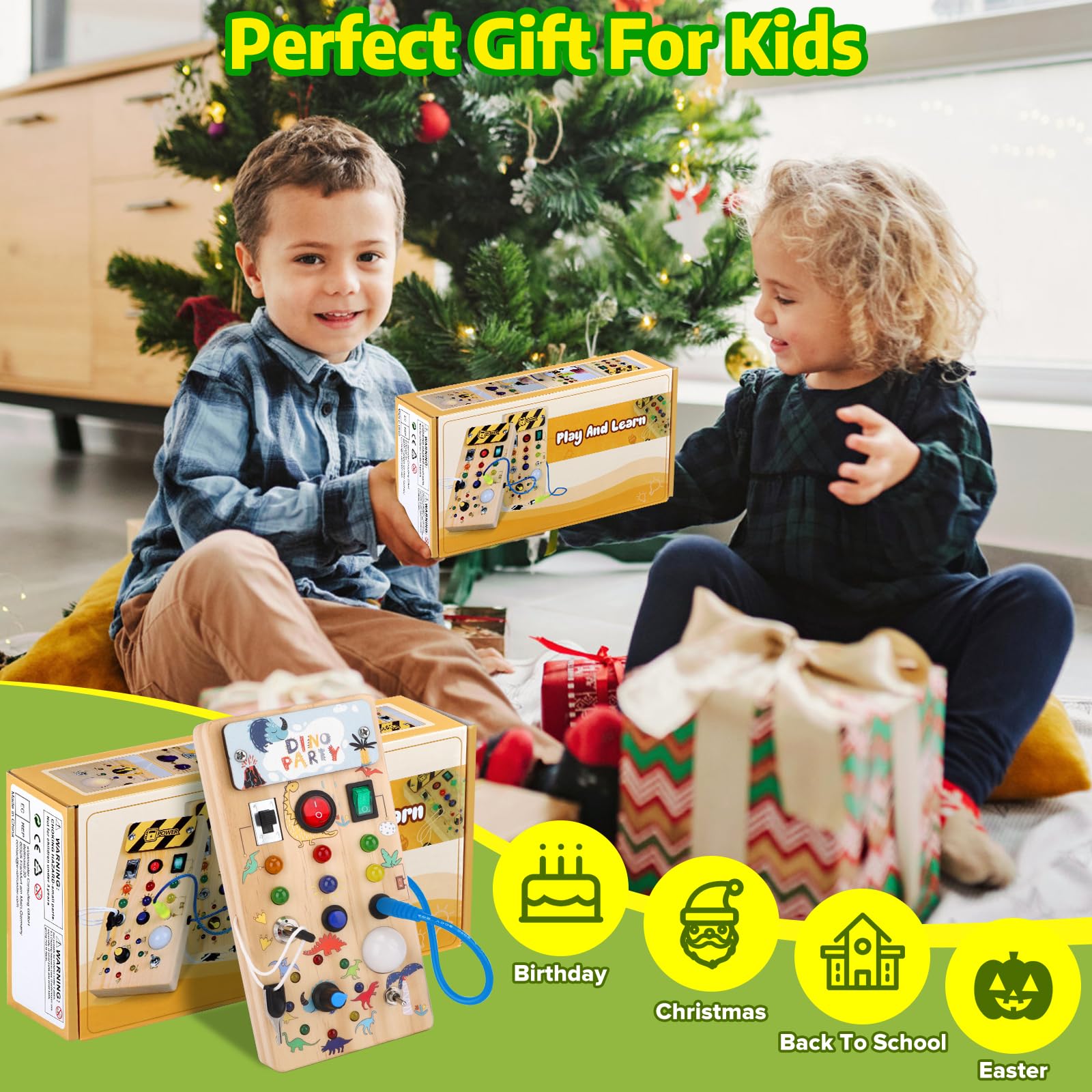 Foto 7 pulgar | Montessori Busy Board Wakeinsa Para Niños De 1 A 3 Años Con Luces Led - Venta Internacional.