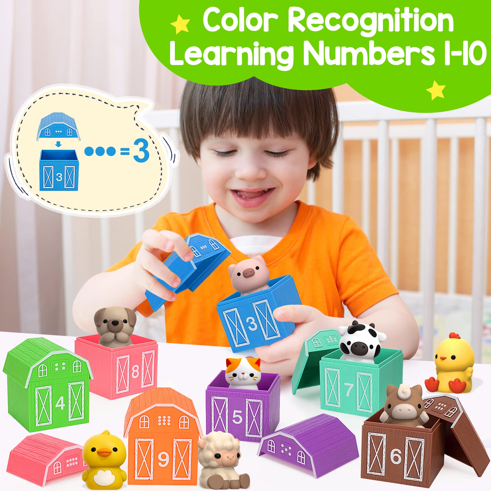 Foto 4 pulgar | Juguete Didáctico Kmuysl Farm Animals Con Conteo Y Combinación De Colores - Venta Internacional.