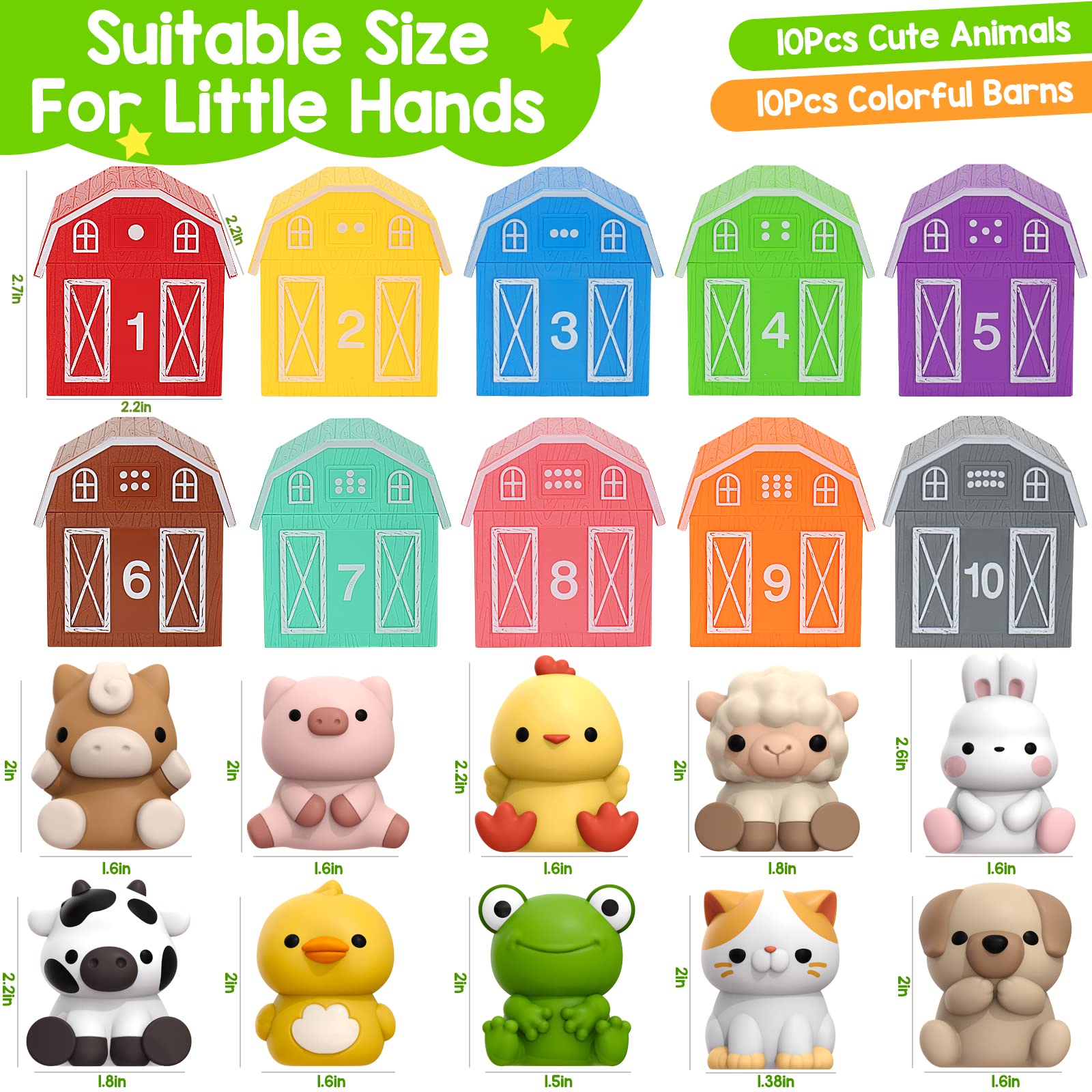 Foto 6 pulgar | Juguete Didáctico Kmuysl Farm Animals Con Conteo Y Combinación De Colores - Venta Internacional.
