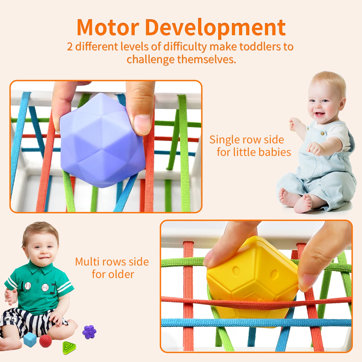 Foto 3 pulgar | Juguete Clasificador De Formas Aituitui Montessori Para Niño Y Niña De 1 Año - Venta Internacional.