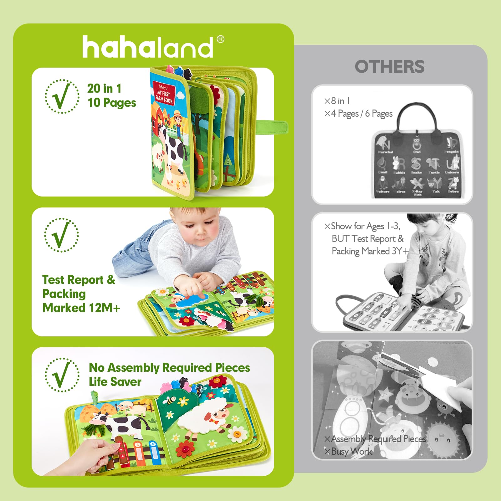Foto 3 pulgar | Juguetes Montessori De Busy Book Hahaland Para Niños Pequeños De 1 A 3 Años - Venta Internacional.