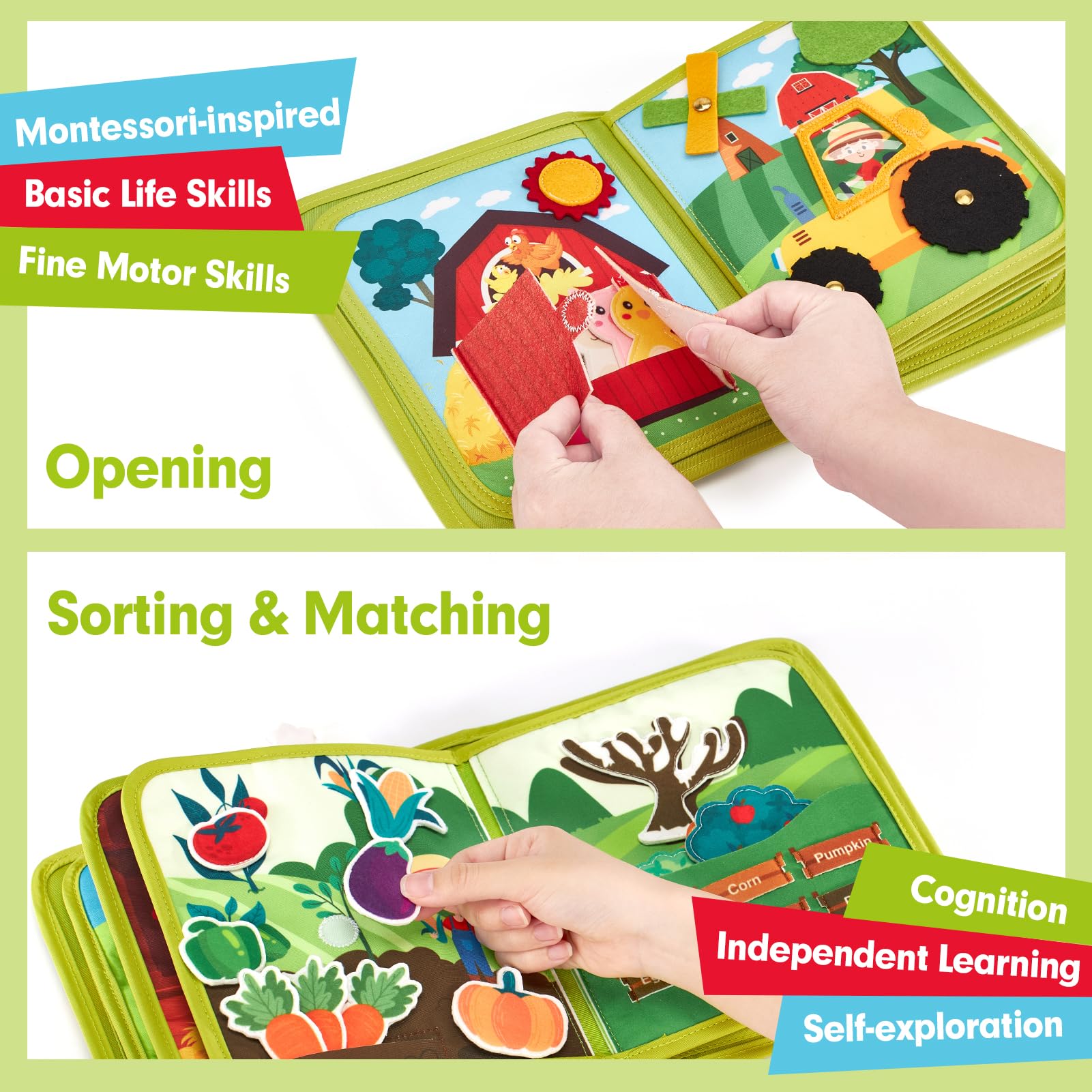 Foto 4 pulgar | Juguetes Montessori De Busy Book Hahaland Para Niños Pequeños De 1 A 3 Años - Venta Internacional.