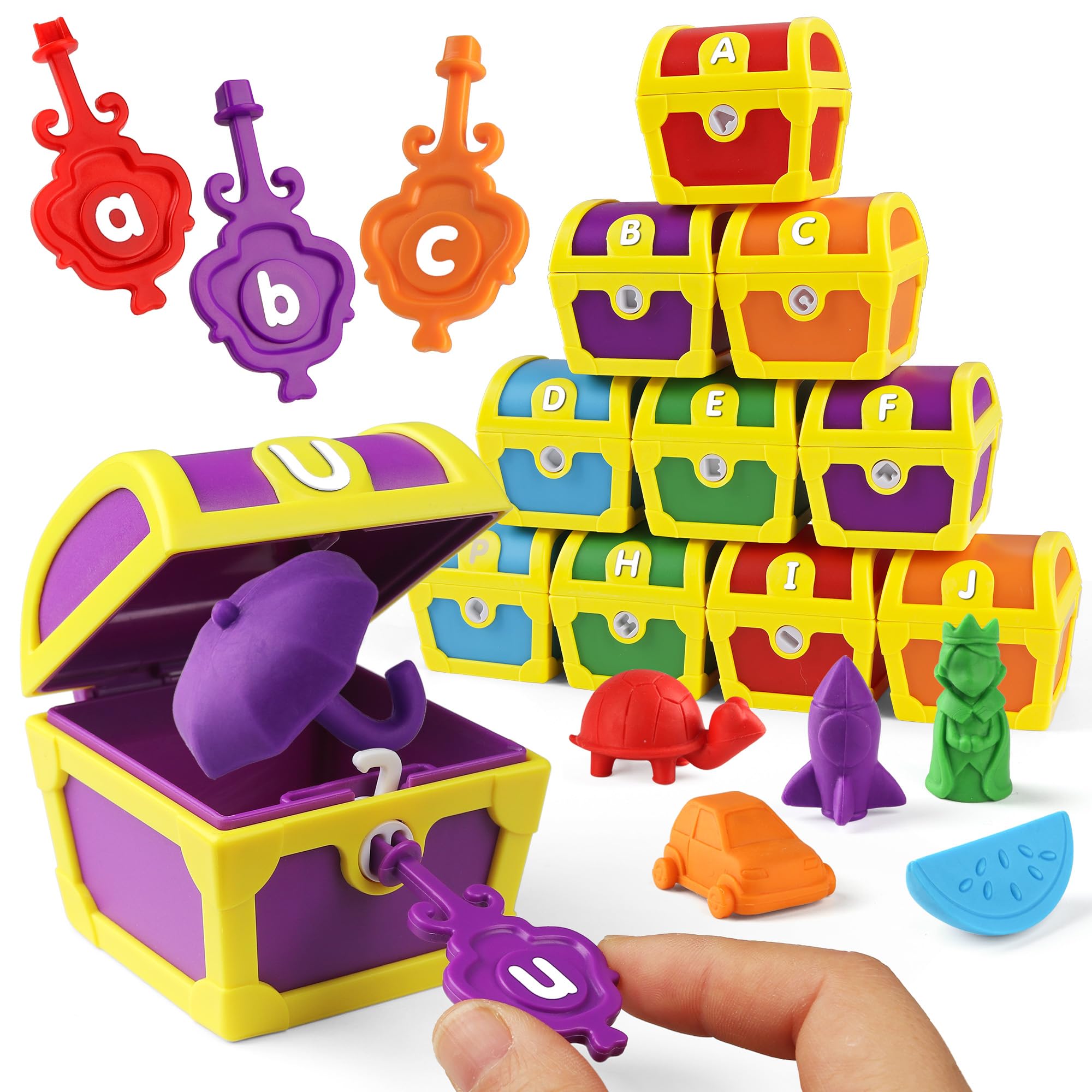 Foto 2 pulgar | Juguete De Aprendizaje Del Alfabeto Coogam Treasure Locks Con Llaves Para Niños - Venta Internacional.