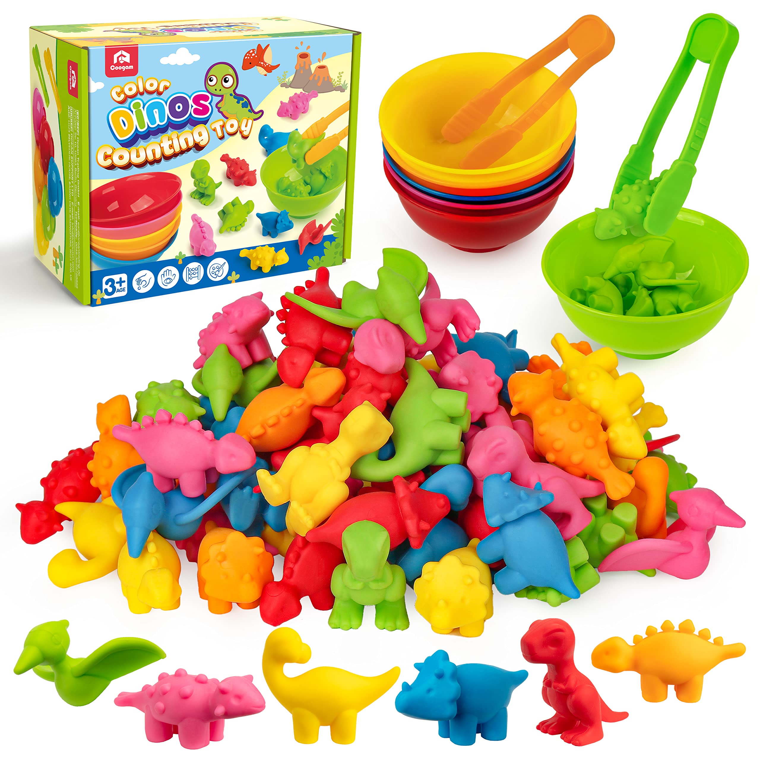 Juego De Juguetes Para Clasificar Dinosaurios Para Contar Dinosaurios Coogam Para Niños De 3 A 5 Años - Venta Inte