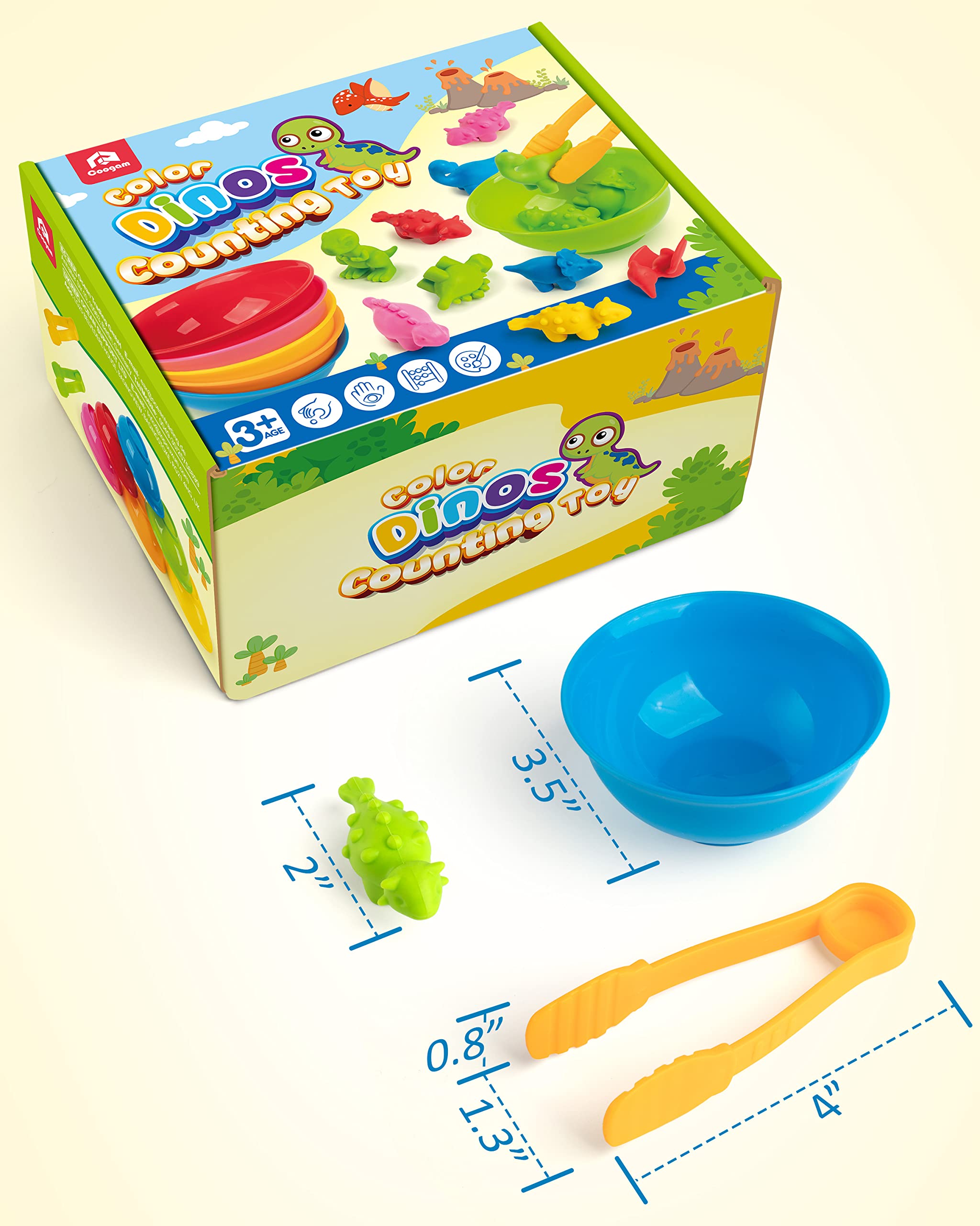 Foto 8 pulgar | Juego De Juguetes Para Clasificar Dinosaurios Para Contar Dinosaurios Coogam Para Niños De 3 A 5 Años - Venta Inte