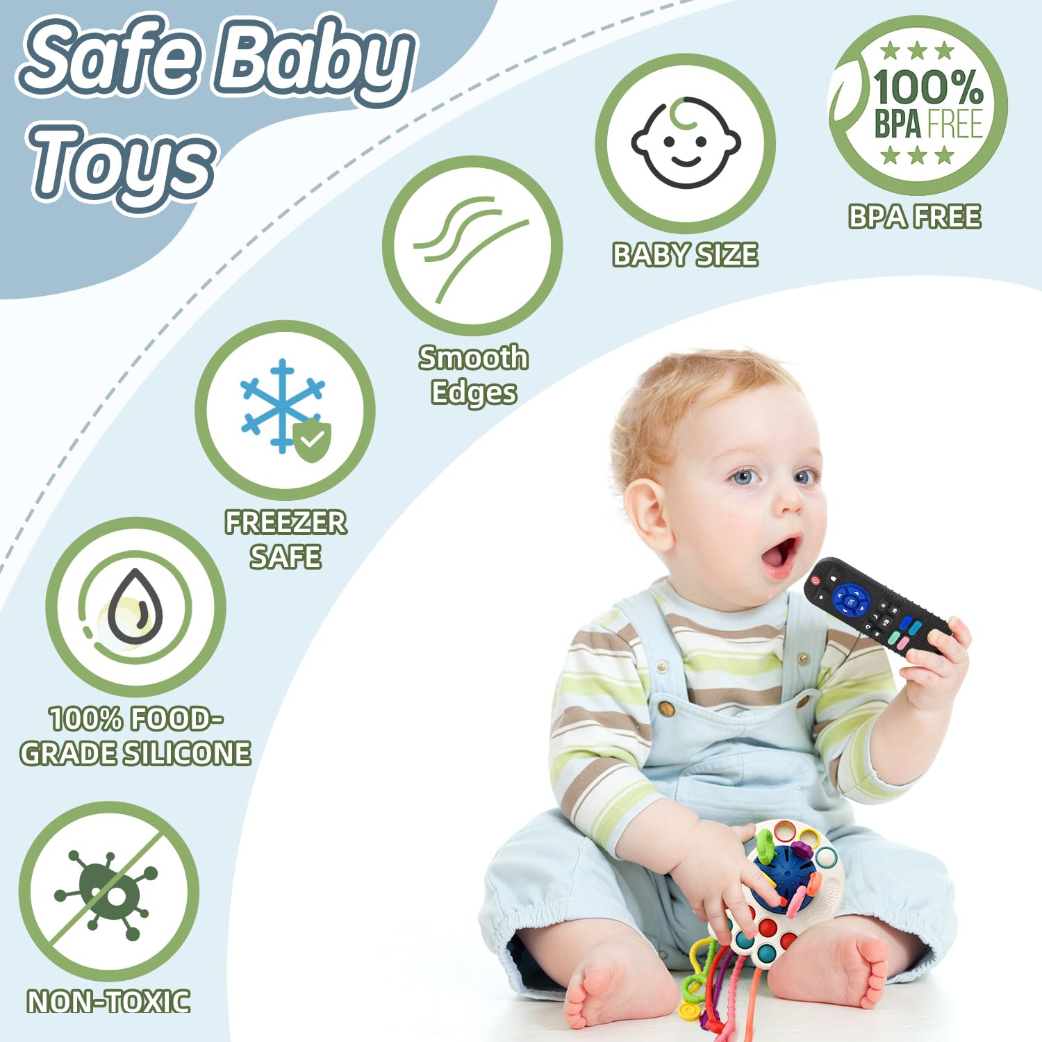 Foto 4 pulgar | Teething Toys Aituitui Control Remoto De Silicona Para Bebé - Venta Internacional.