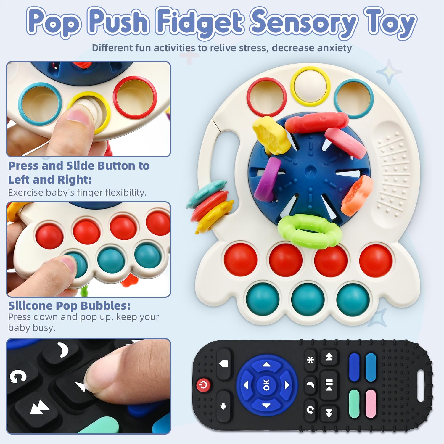 Foto 5 pulgar | Teething Toys Aituitui Control Remoto De Silicona Para Bebé - Venta Internacional.