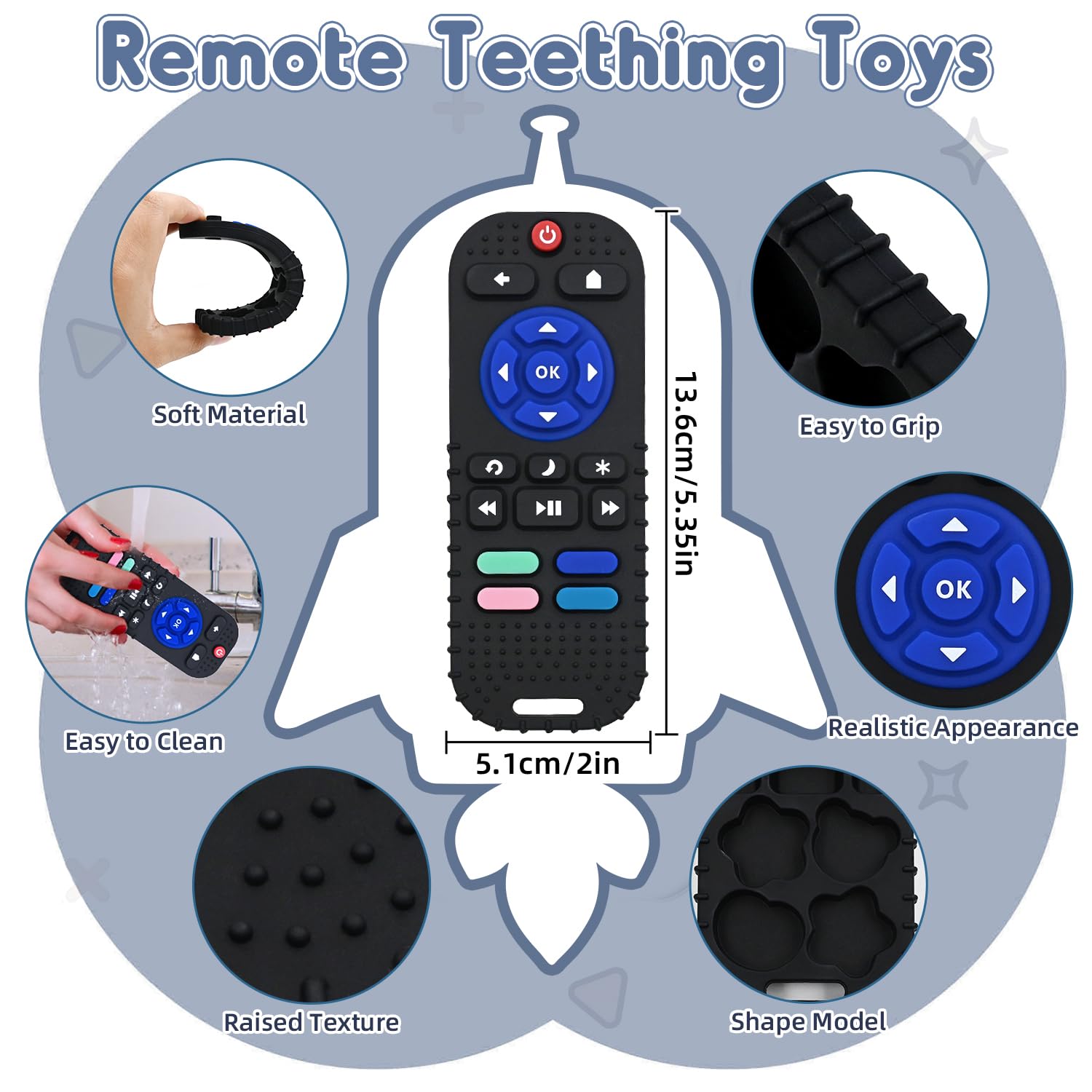 Foto 7 pulgar | Teething Toys Aituitui Control Remoto De Silicona Para Bebé - Venta Internacional.