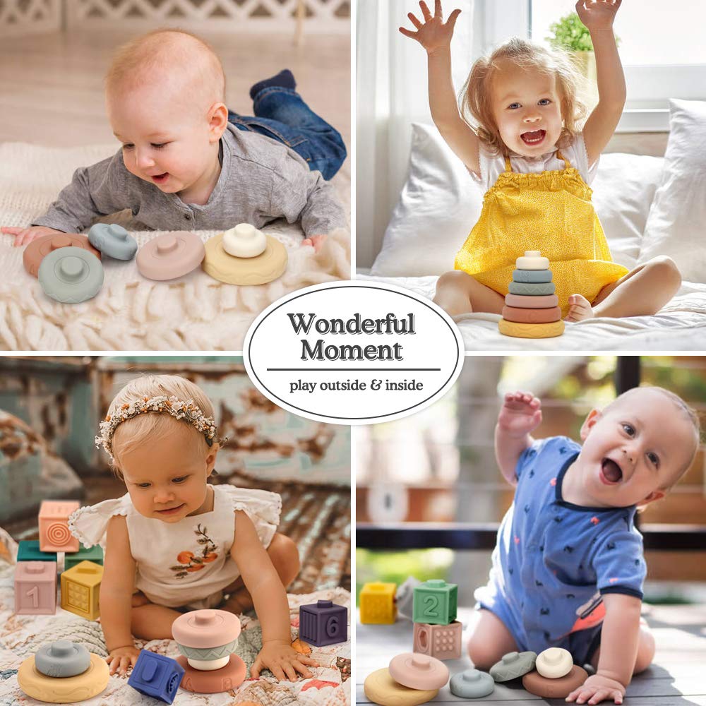Foto 6 | Anillos Apilables Mini Tudou Para Bebés, Juguetes Para Apilar Y Anidar - Venta Internacional.