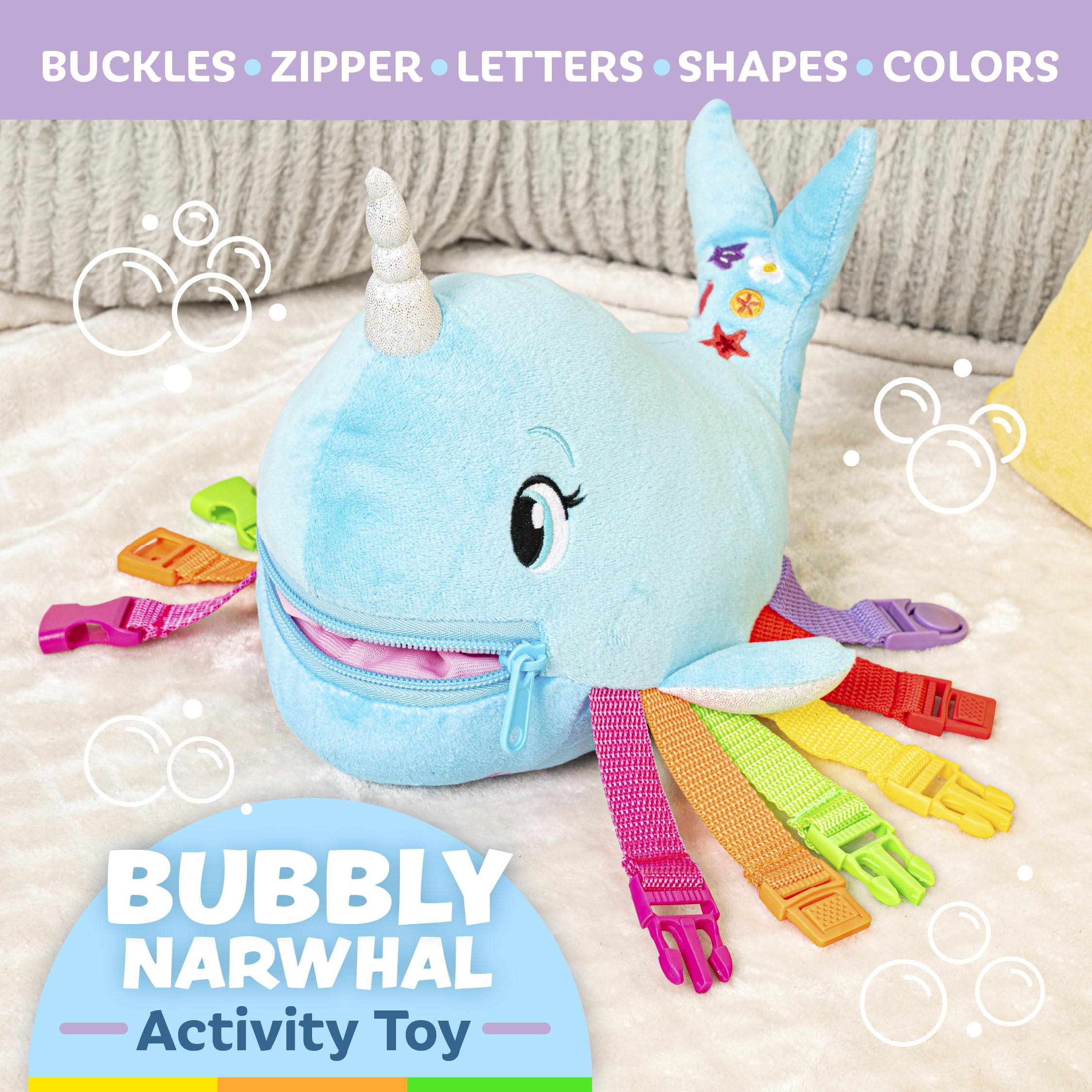 Foto 3 pulgar | El Narval Burbujeante De Toy Buckle Toys Desarrolla La Motricidad Fina - Venta Internacional.