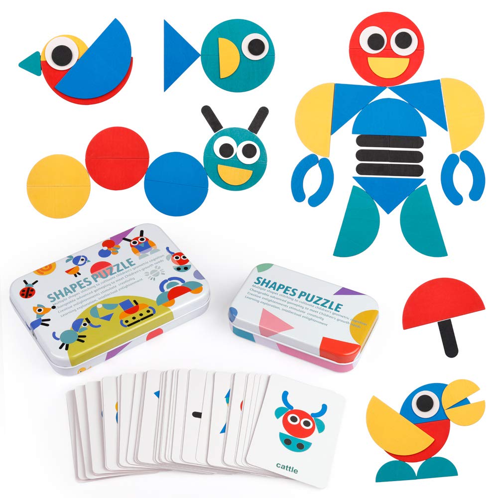 Juego De Rompecabezas Con Forma De Tangram De Coogam Con Bloques De Madera Para Niños - Venta Internacional.