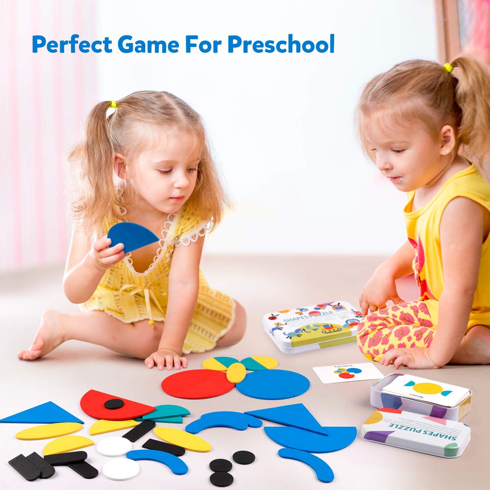 Foto 6 pulgar | Juego De Rompecabezas Con Forma De Tangram De Coogam Con Bloques De Madera Para Niños - Venta Internacional.
