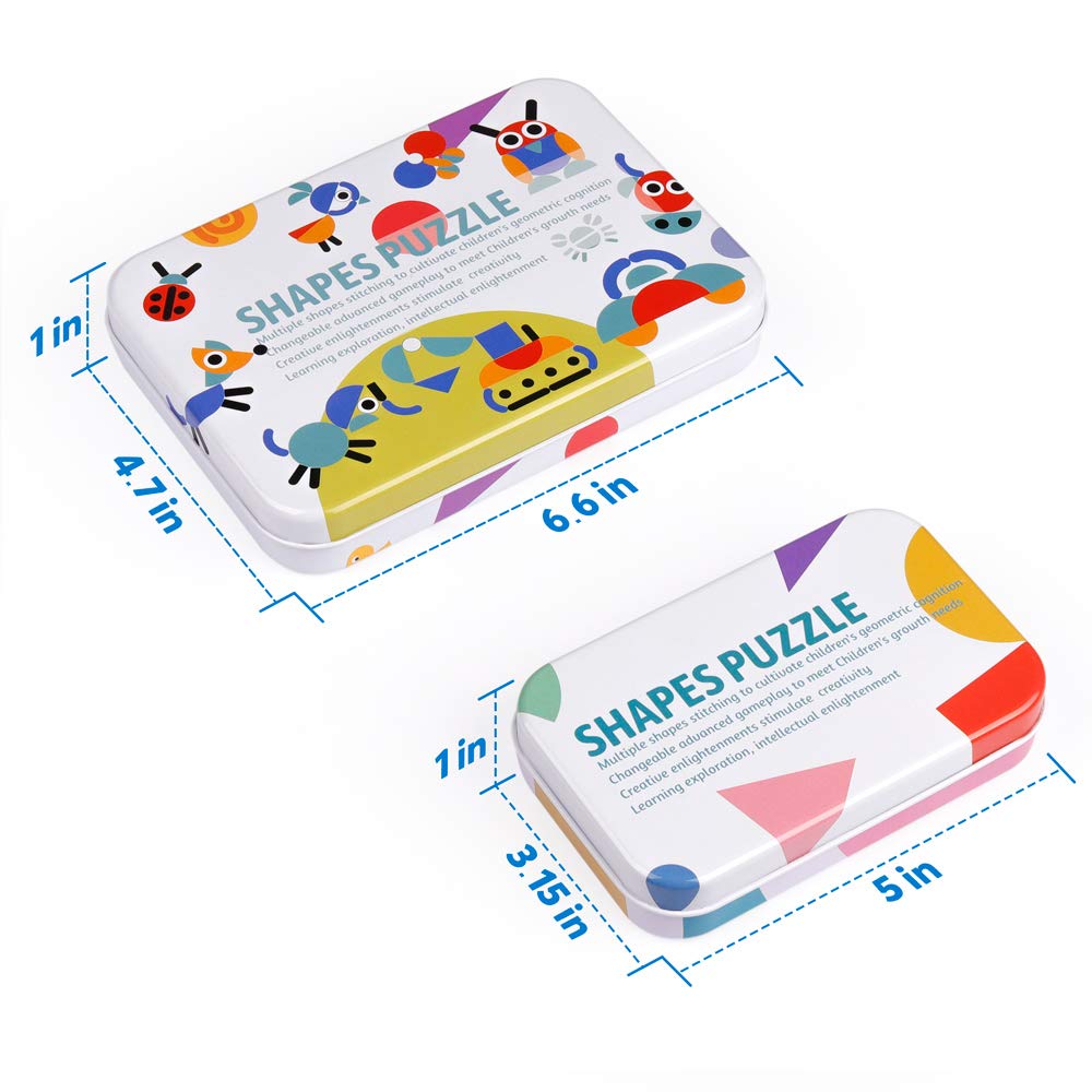 Foto 8 pulgar | Juego De Rompecabezas Con Forma De Tangram De Coogam Con Bloques De Madera Para Niños - Venta Internacional.