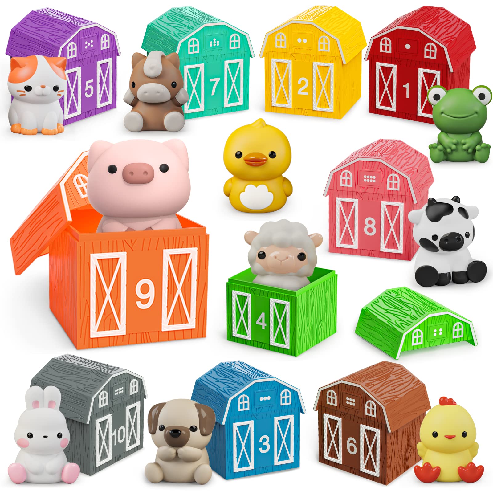 Foto 2 pulgar | Juguete Didáctico Aurotops, Con Forma De Muñecos De Animales De Granja, De 1 A 3 Años - Venta Internacional.