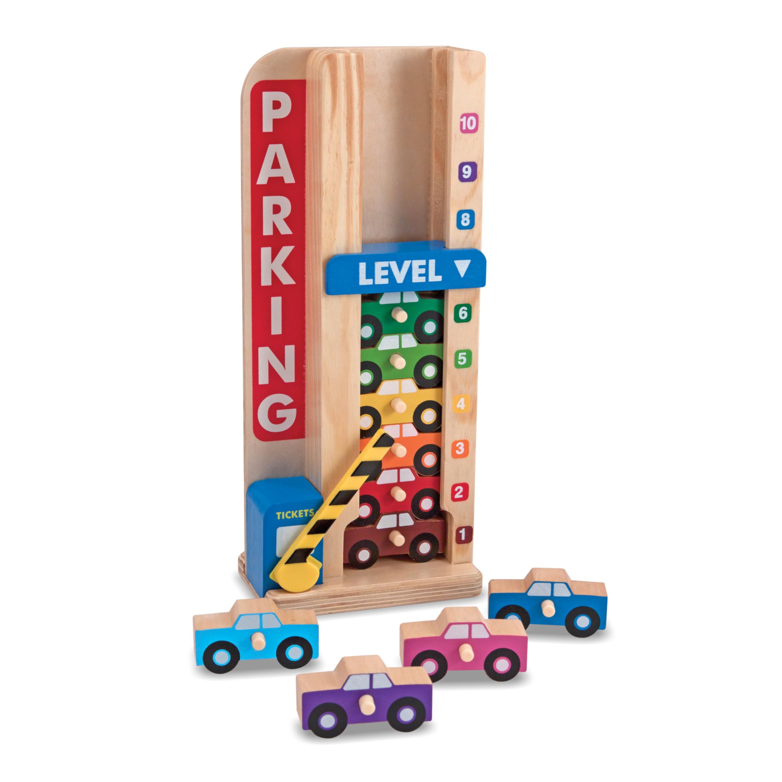 Garaje De Estacionamiento Melissa & Doug Stack & Count Con 10 Autos - Venta Internacional.