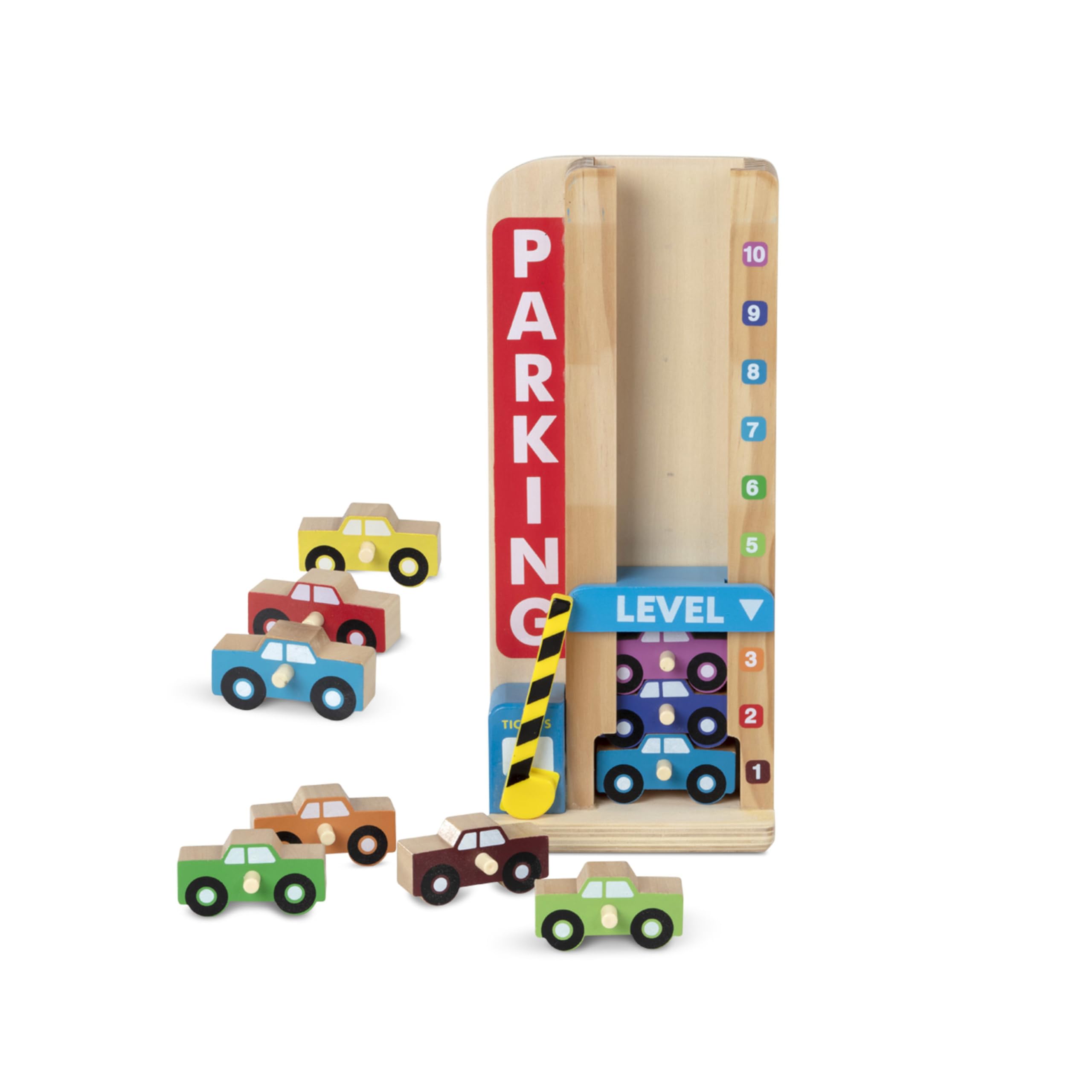 Foto 4 | Garaje De Estacionamiento Melissa & Doug Stack & Count Con 10 Autos - Venta Internacional.
