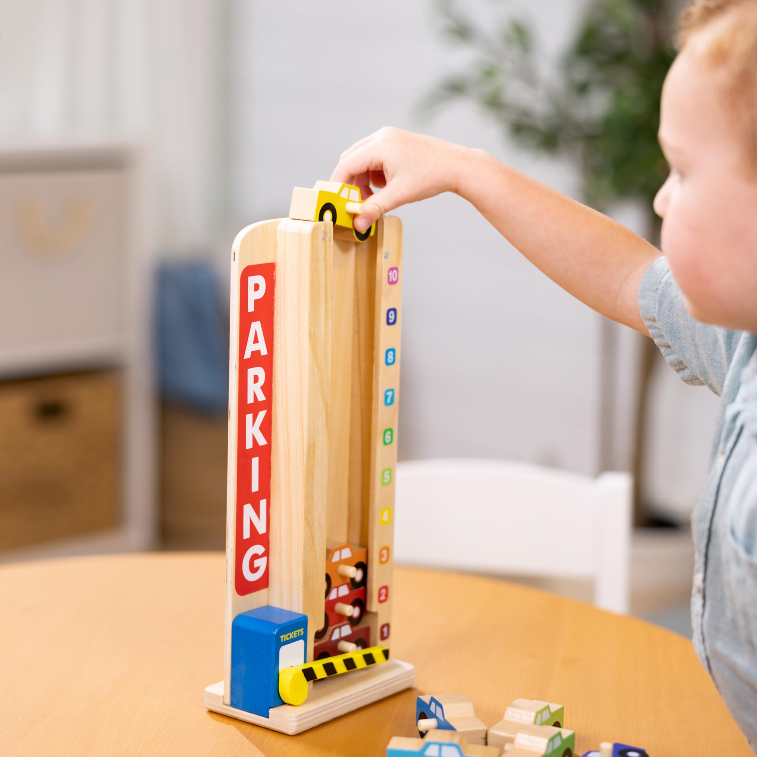 Foto 5 | Garaje De Estacionamiento Melissa & Doug Stack & Count Con 10 Autos - Venta Internacional.