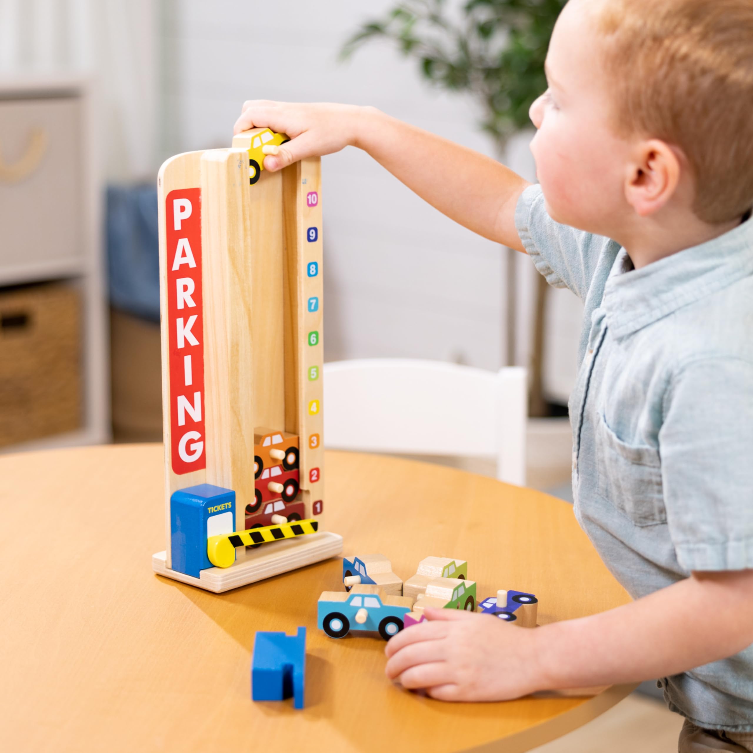 Foto 7 | Garaje De Estacionamiento Melissa & Doug Stack & Count Con 10 Autos - Venta Internacional.