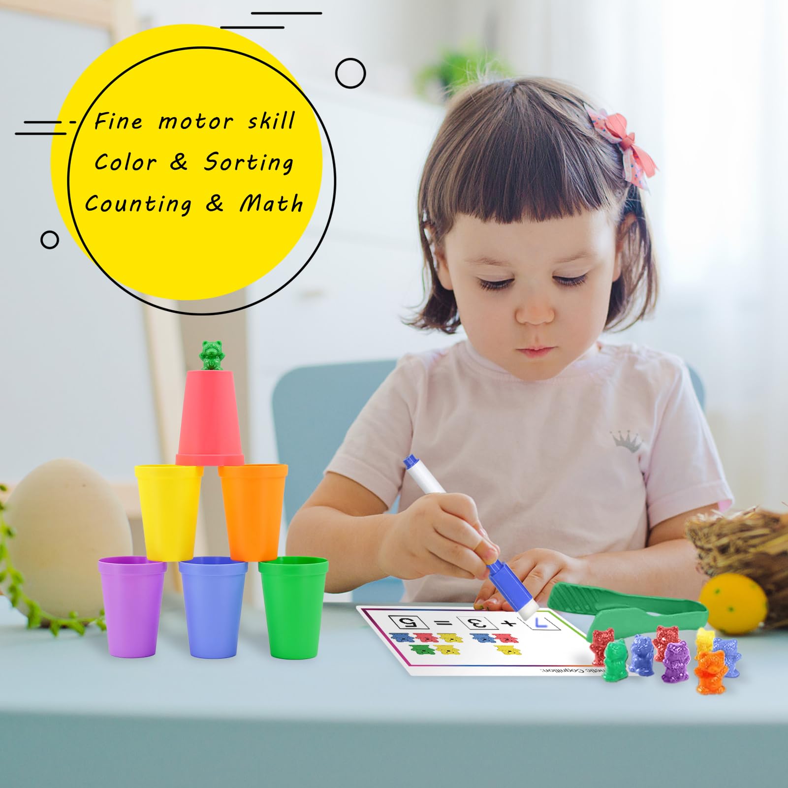 Foto 5 pulgar | Counting Bears Bmag Con Tazas Clasificadoras, 48 Osos Para Niños De 3 A 5 Años - Venta Internacional.