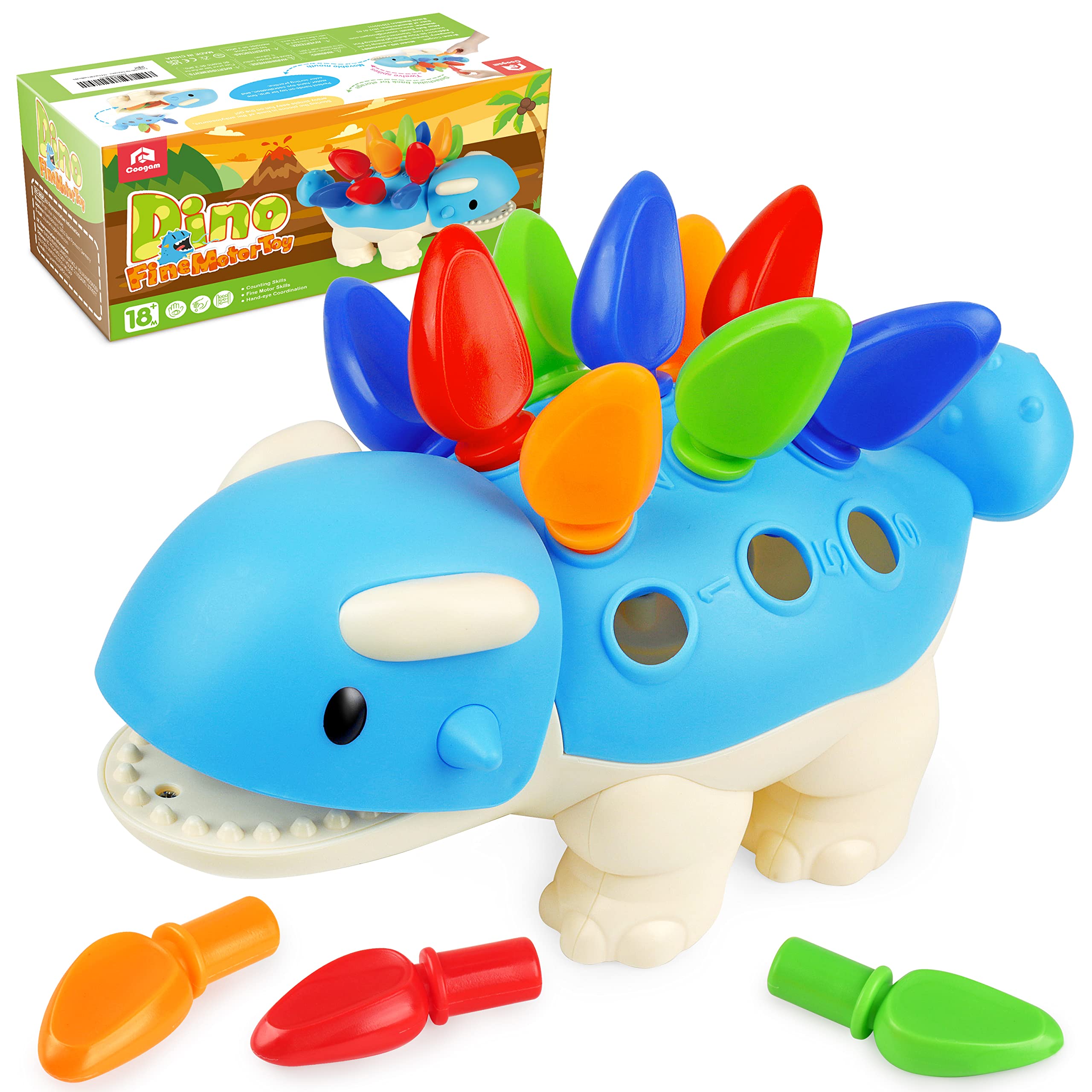 Juguete De Motricidad Fina Coogam Dinosaur Spike Ankylosaurus - Venta Internacional.