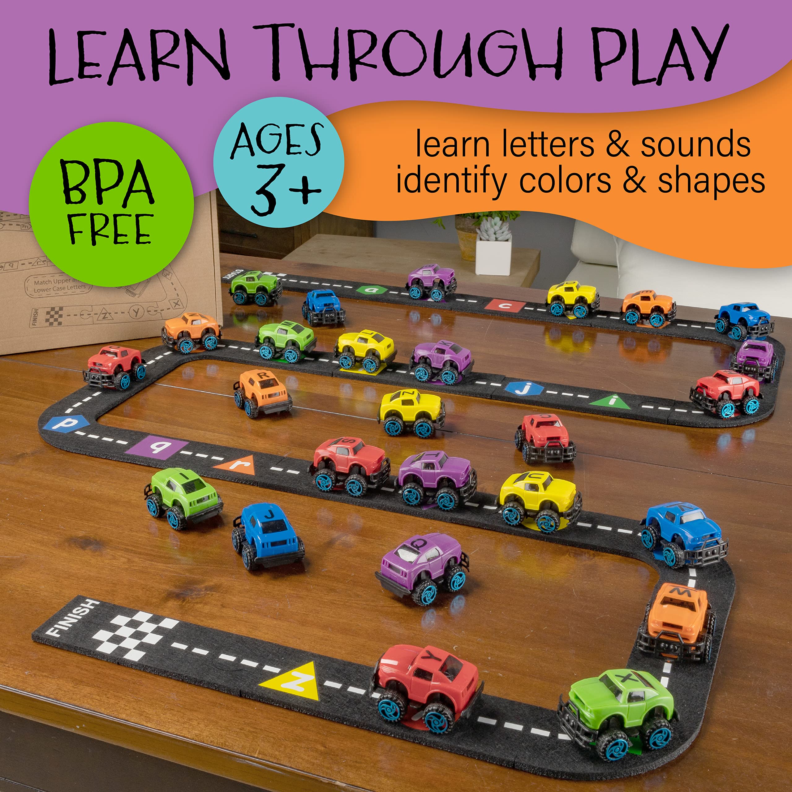 Foto 6 pulgar | Juego De 41 Piezas Alphabet Race Car Track Skoolzy Alphatracks - Venta Internacional.