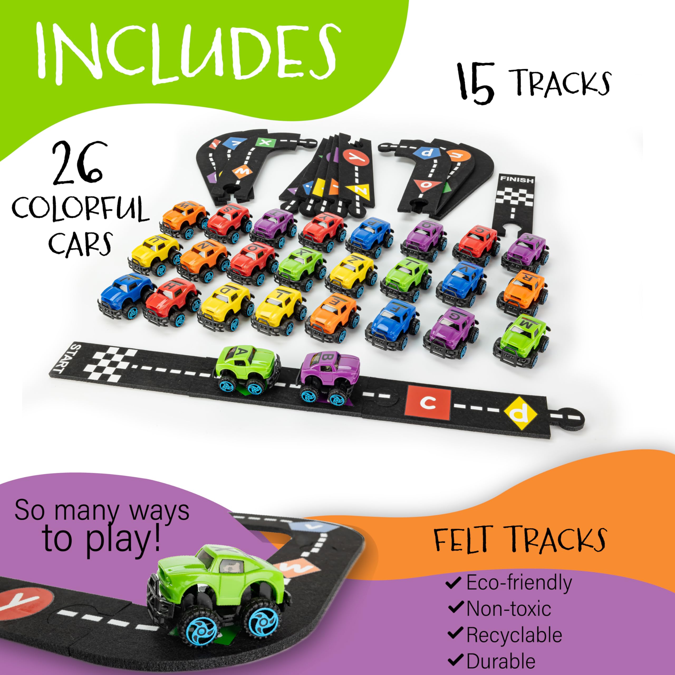 Foto 7 pulgar | Juego De 41 Piezas Alphabet Race Car Track Skoolzy Alphatracks - Venta Internacional.