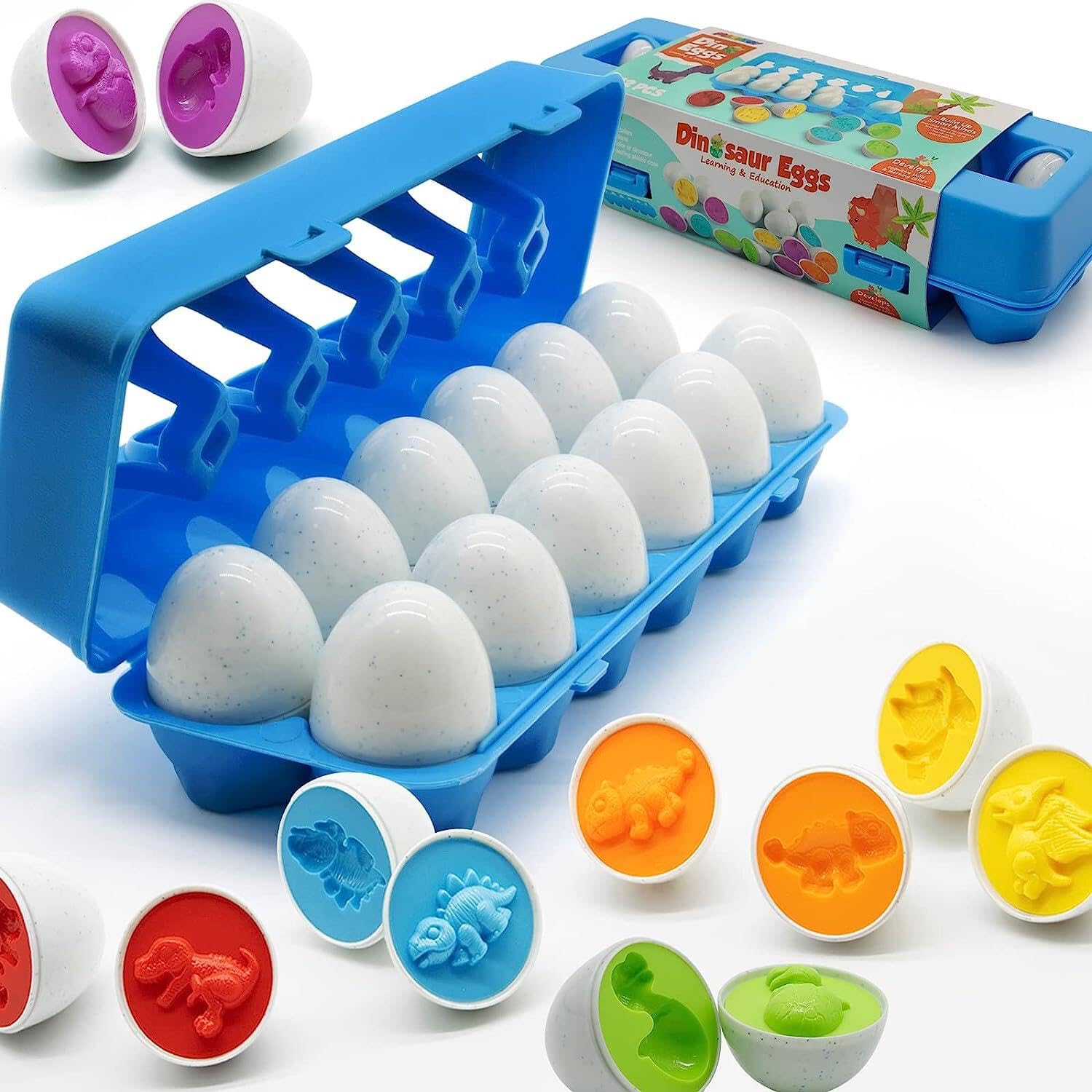 Juguete Educativo Moontoy Con Huevos De Dinosaurio A Juego, 12 Unidades - Venta Internacional.