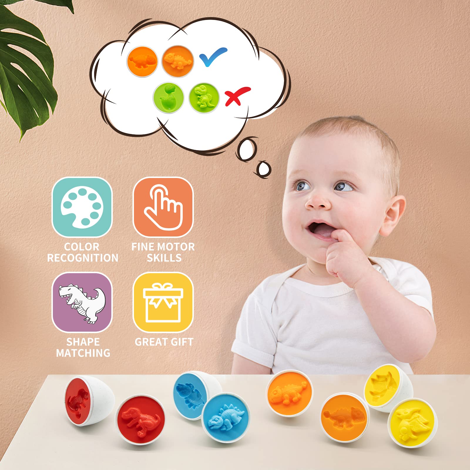 Foto 4 pulgar | Juguete Educativo Moontoy Con Huevos De Dinosaurio A Juego, 12 Unidades - Venta Internacional.