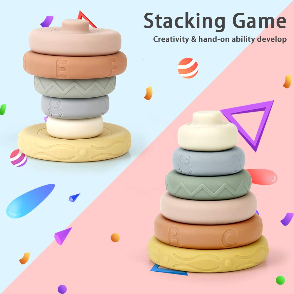 Foto 3 pulgar | Juguete De Construcción Stacking Rings Mini Tudou Soft Para Más De 6 Meses - Venta Internacional.