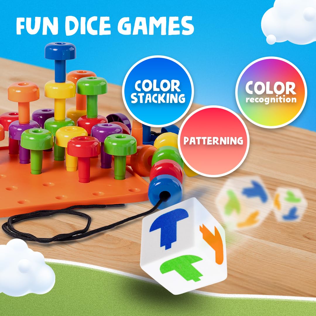 Foto 6 pulgar | Peg Board Skoolzy Toddler De 34 Piezas Con Cordón Y Bolsa De 2 A 4 Años - Venta Internacional.