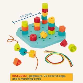 Foto 4 | Juego De Tablas De Clavijas Battat Para Niños Pequeños, 31 Piezas, A Partir De 2 Años - Venta Internacional.