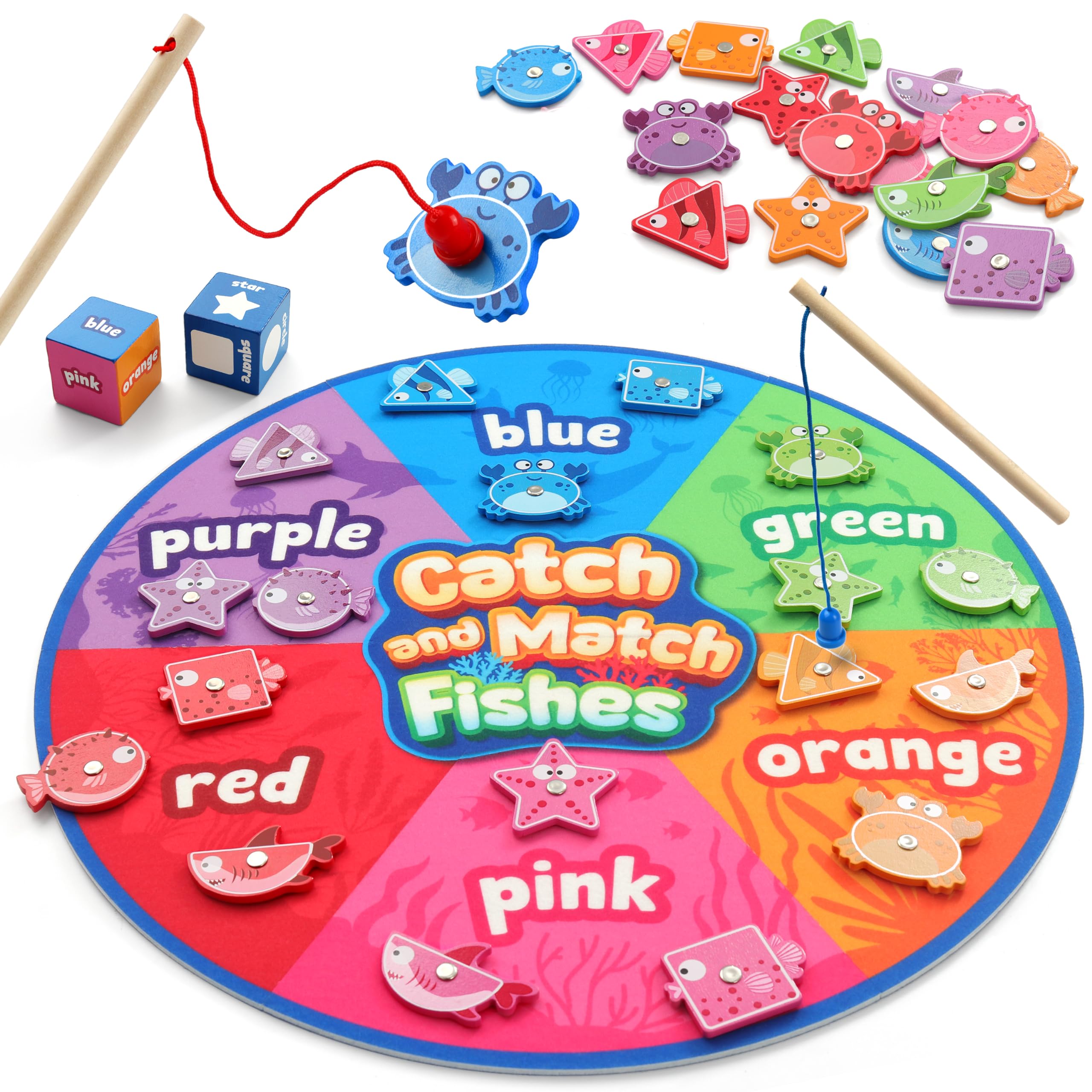 Foto 2 pulgar | Juego De Pesca Magnético Montessori Toy Coogam Con Color Y Forma - Venta Internacional.