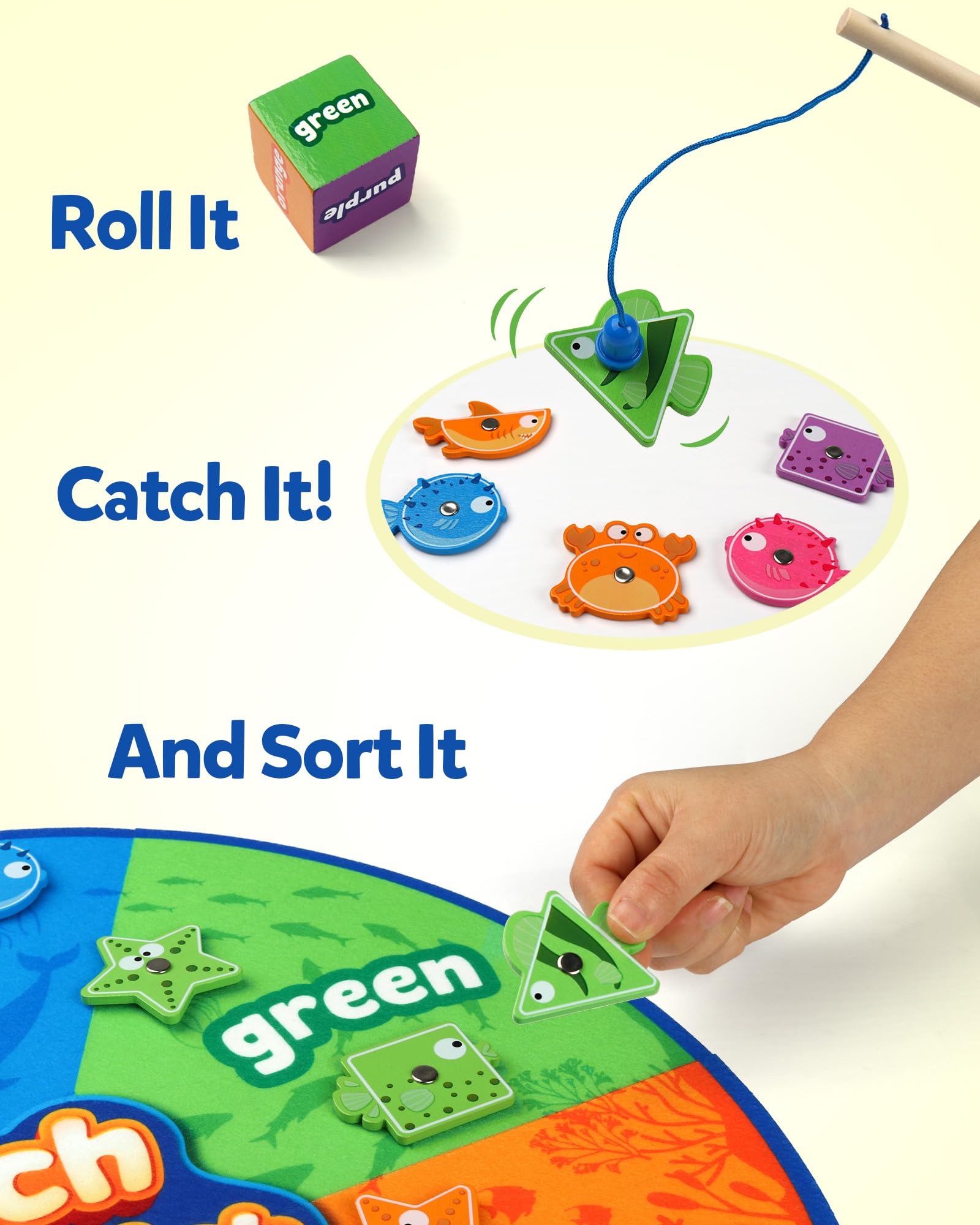 Foto 3 pulgar | Juego De Pesca Magnético Montessori Toy Coogam Con Color Y Forma - Venta Internacional.