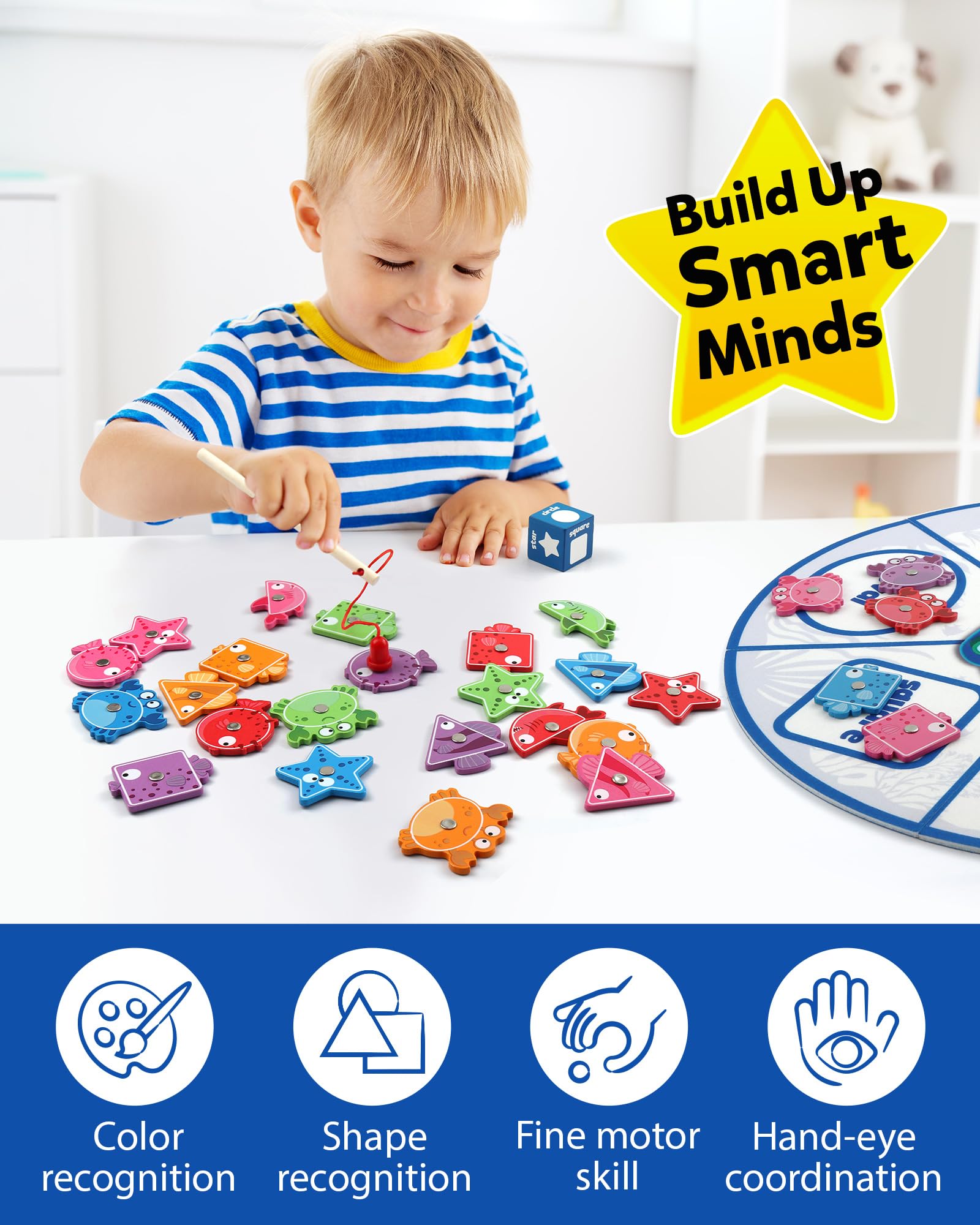 Foto 4 pulgar | Juego De Pesca Magnético Montessori Toy Coogam Con Color Y Forma - Venta Internacional.