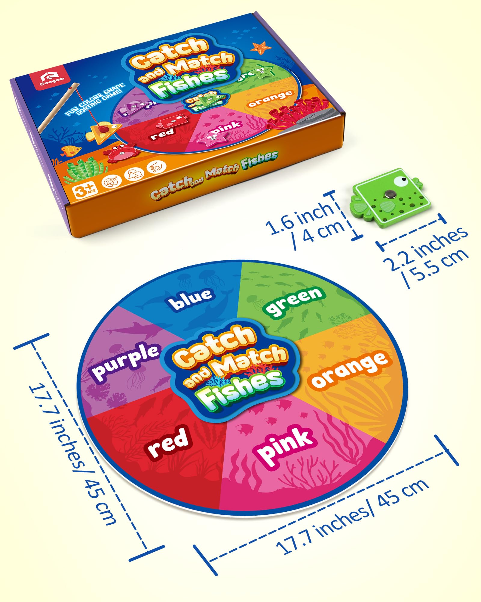 Foto 7 pulgar | Juego De Pesca Magnético Montessori Toy Coogam Con Color Y Forma - Venta Internacional.