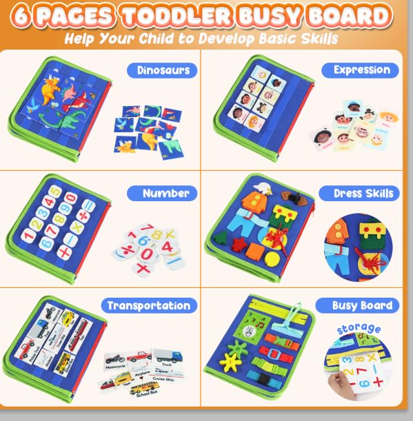 Foto 2 | Juguetes Montessori Busy Board Urmywo Para Niños Pequeños Busy Book - Venta Internacional.