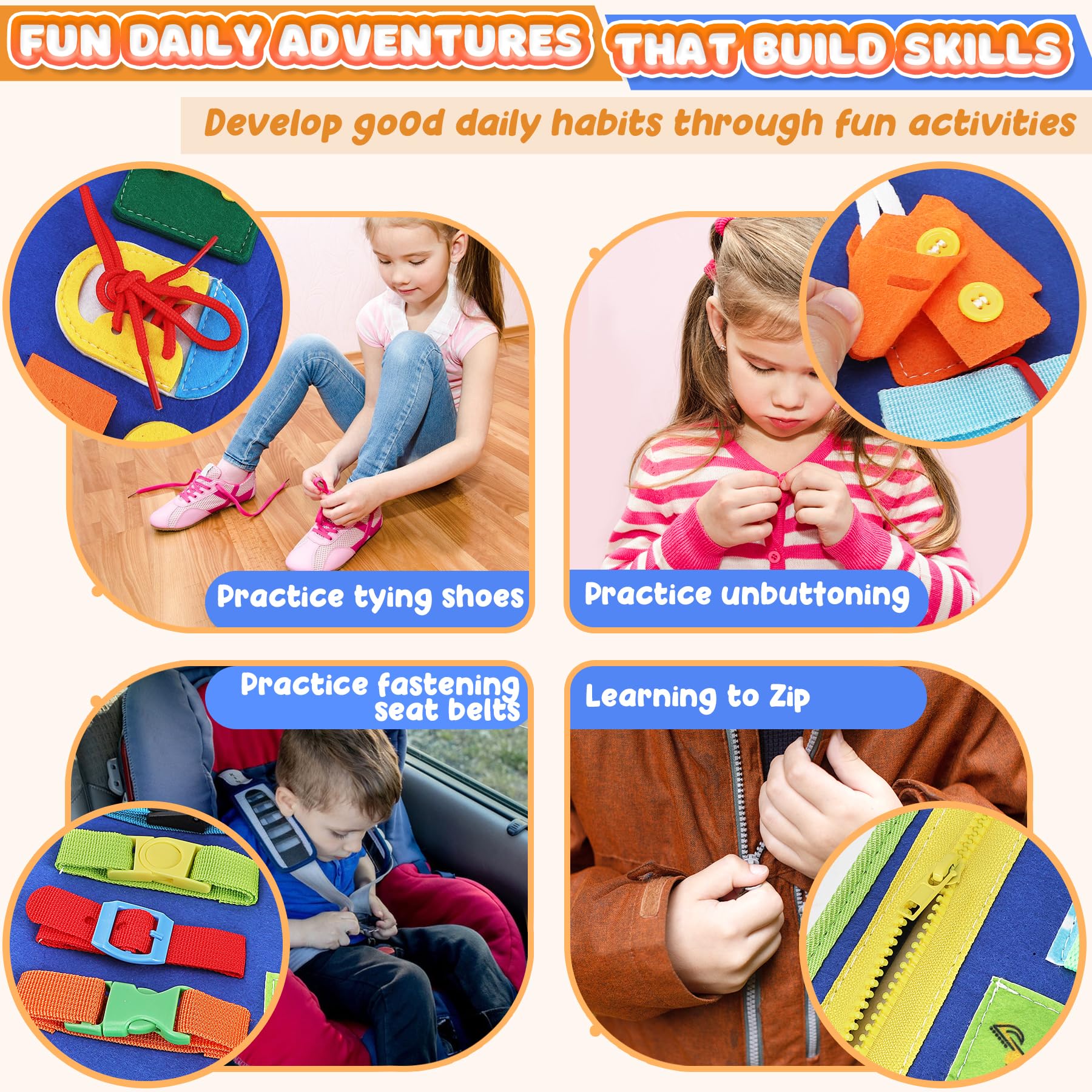 Foto 4 pulgar | Juguetes Montessori Busy Board Urmywo Para Niños Pequeños Busy Book - Venta Internacional.