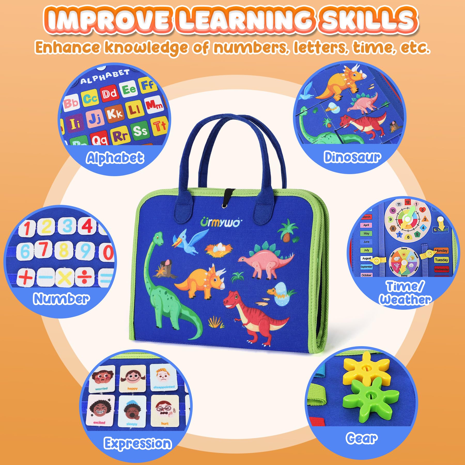 Foto 5 pulgar | Juguetes Montessori Busy Board Urmywo Para Niños Pequeños Busy Book - Venta Internacional.