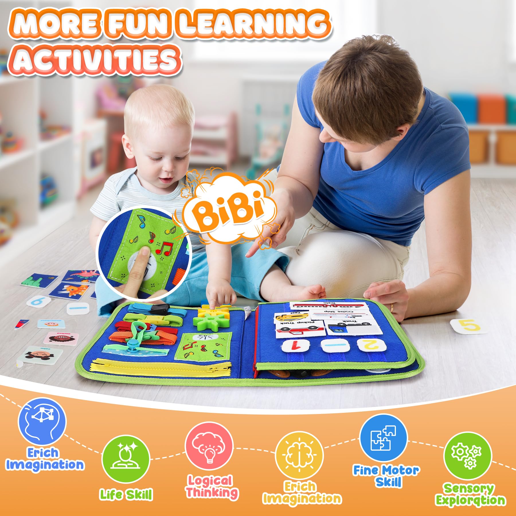 Foto 7 pulgar | Juguetes Montessori Busy Board Urmywo Para Niños Pequeños Busy Book - Venta Internacional.