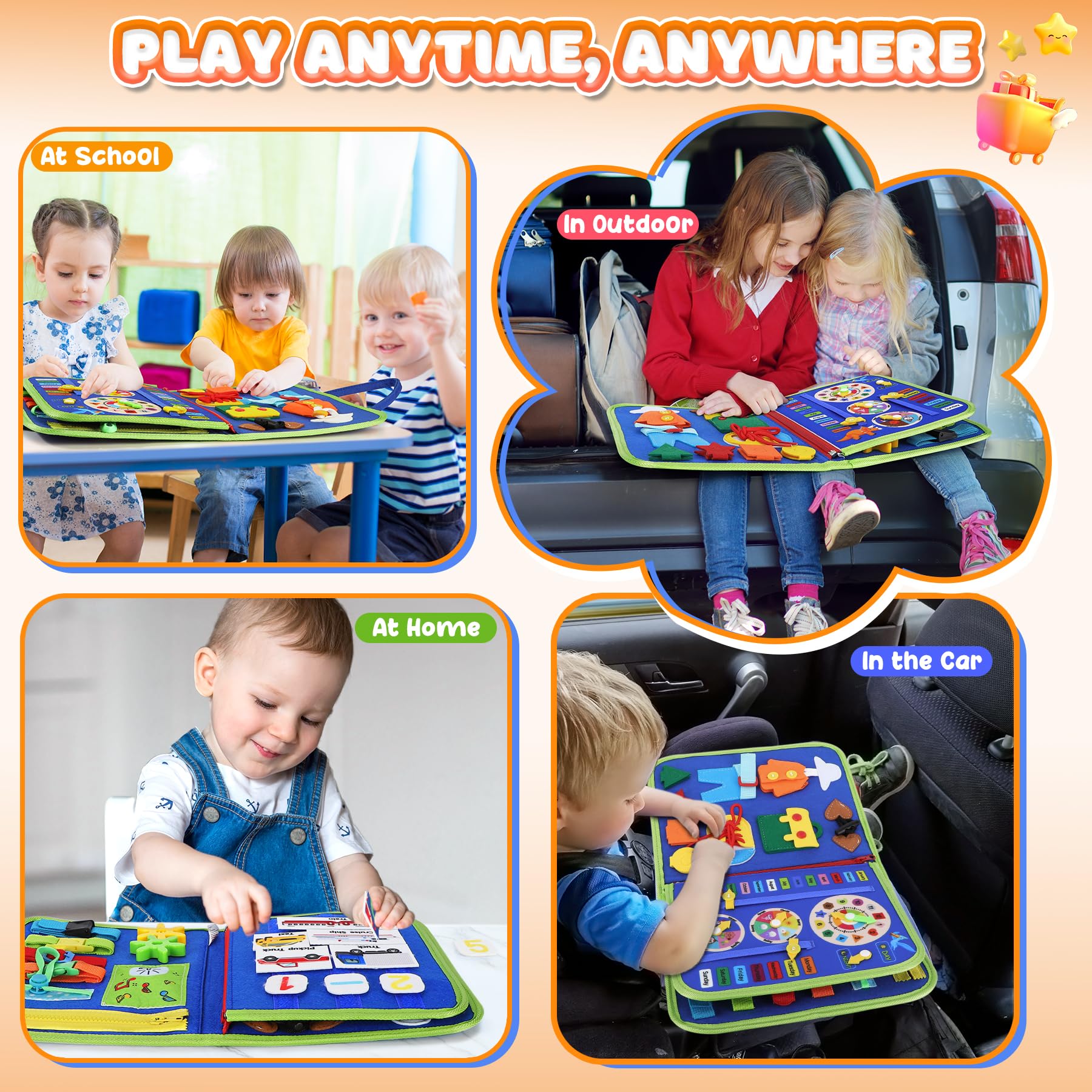 Foto 8 pulgar | Juguetes Montessori Busy Board Urmywo Para Niños Pequeños Busy Book - Venta Internacional.