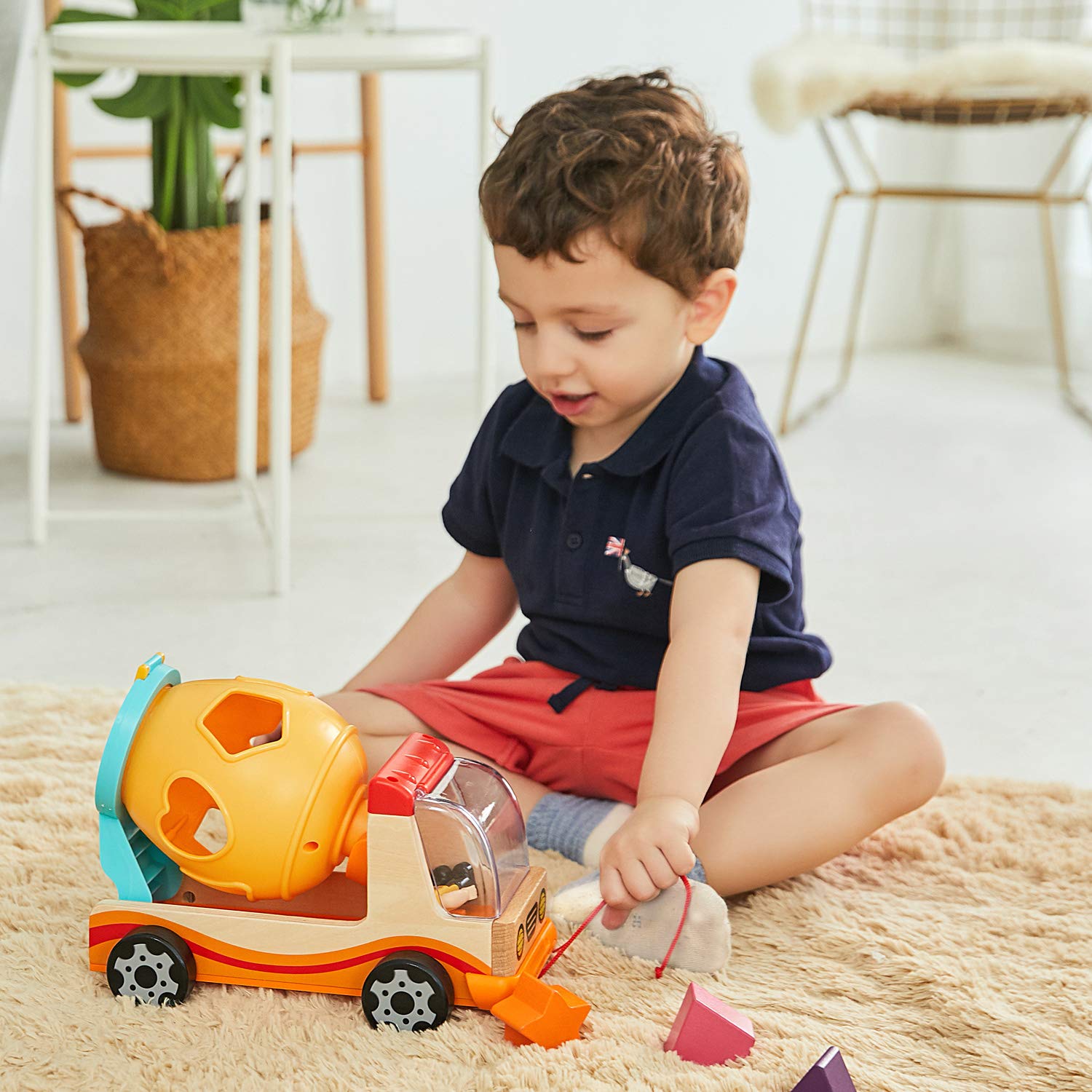 Foto 3 pulgar | Juguete Clasificador De Formas, De Madera Brillante, Para Niños Pequeños De 1 A 2 Años - Venta Internacional.