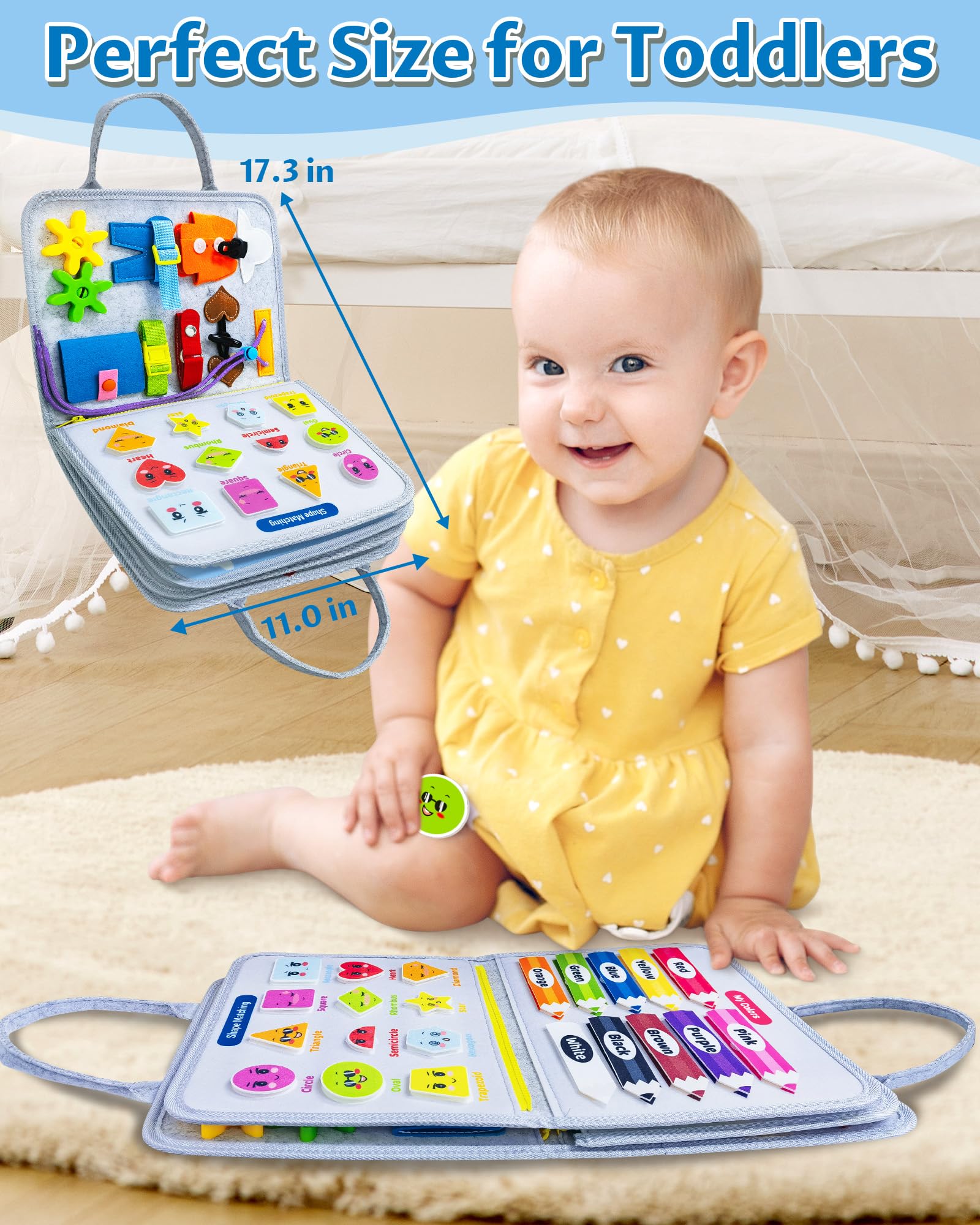 Foto 7 pulgar | Juguete Montessori Exorany De Busy Board Para 1 A 4 Años Con 8 Páginas - Venta Internacional.