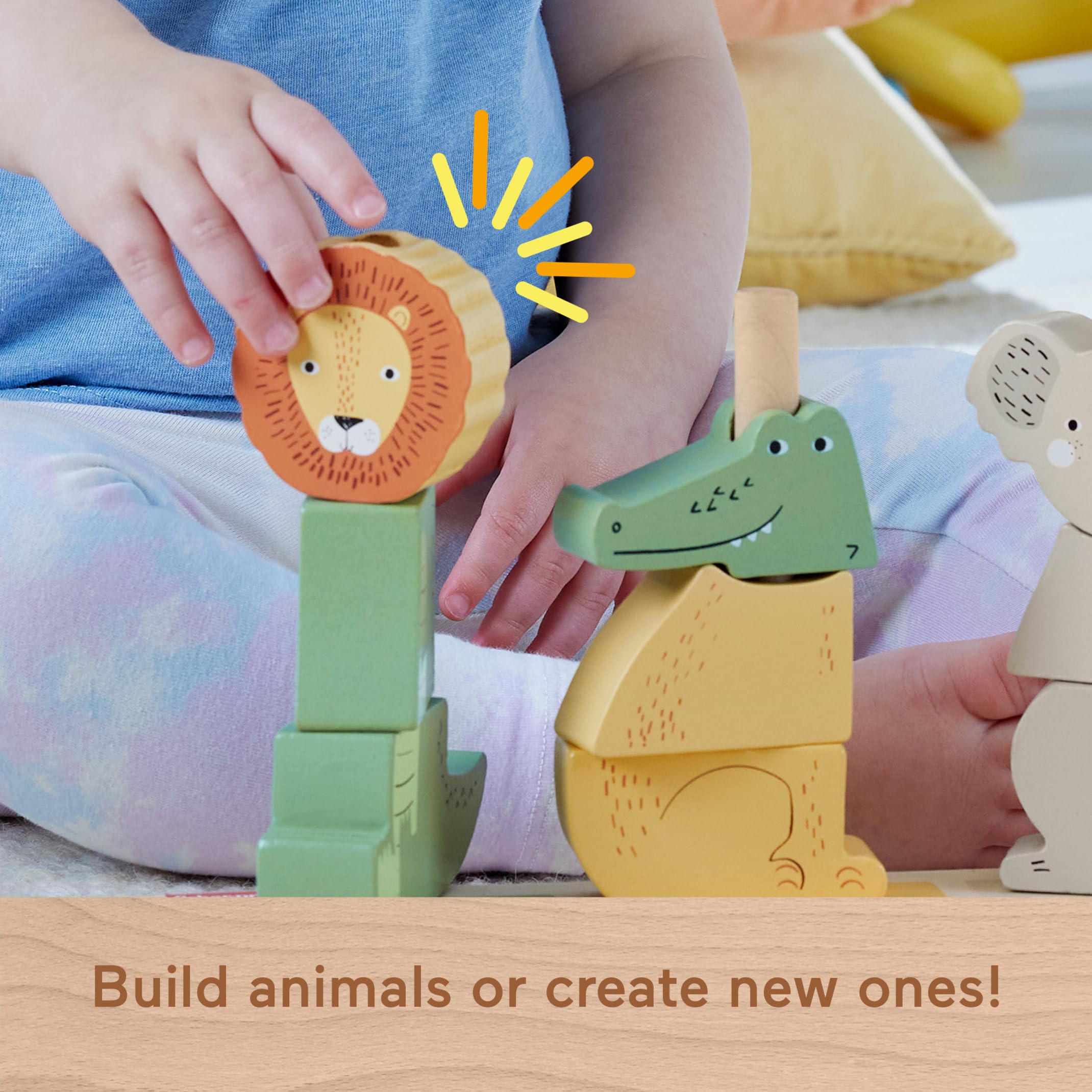 Foto 5 pulgar | Juguete Fisher-price Wood Baby Stack & Sort Animals, 10 Unidades - Venta Internacional.
