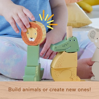 Foto 4 | Juguete Fisher-price Wood Baby Stack & Sort Animals, 10 Unidades - Venta Internacional.