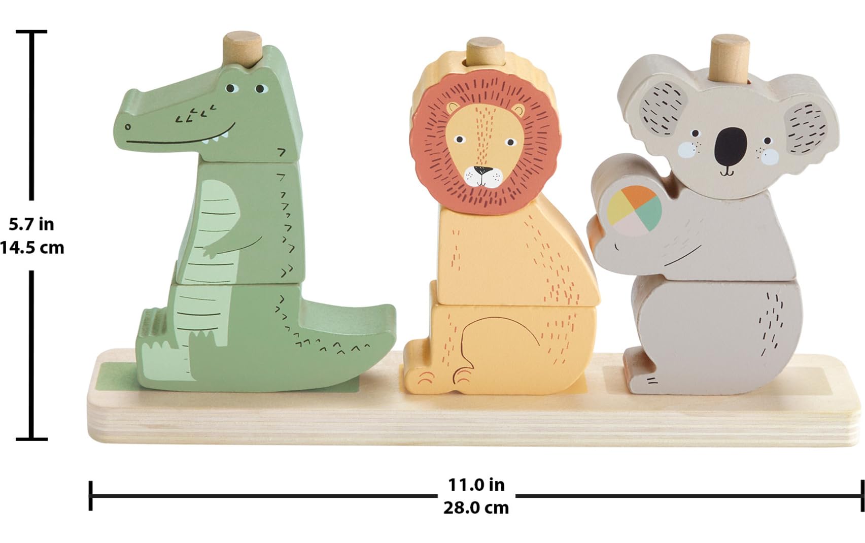 Foto 7 pulgar | Juguete Fisher-price Wood Baby Stack & Sort Animals, 10 Unidades - Venta Internacional.
