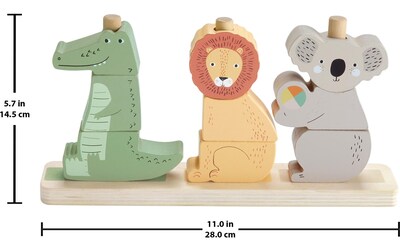 Foto 6 | Juguete Fisher-price Wood Baby Stack & Sort Animals, 10 Unidades - Venta Internacional.