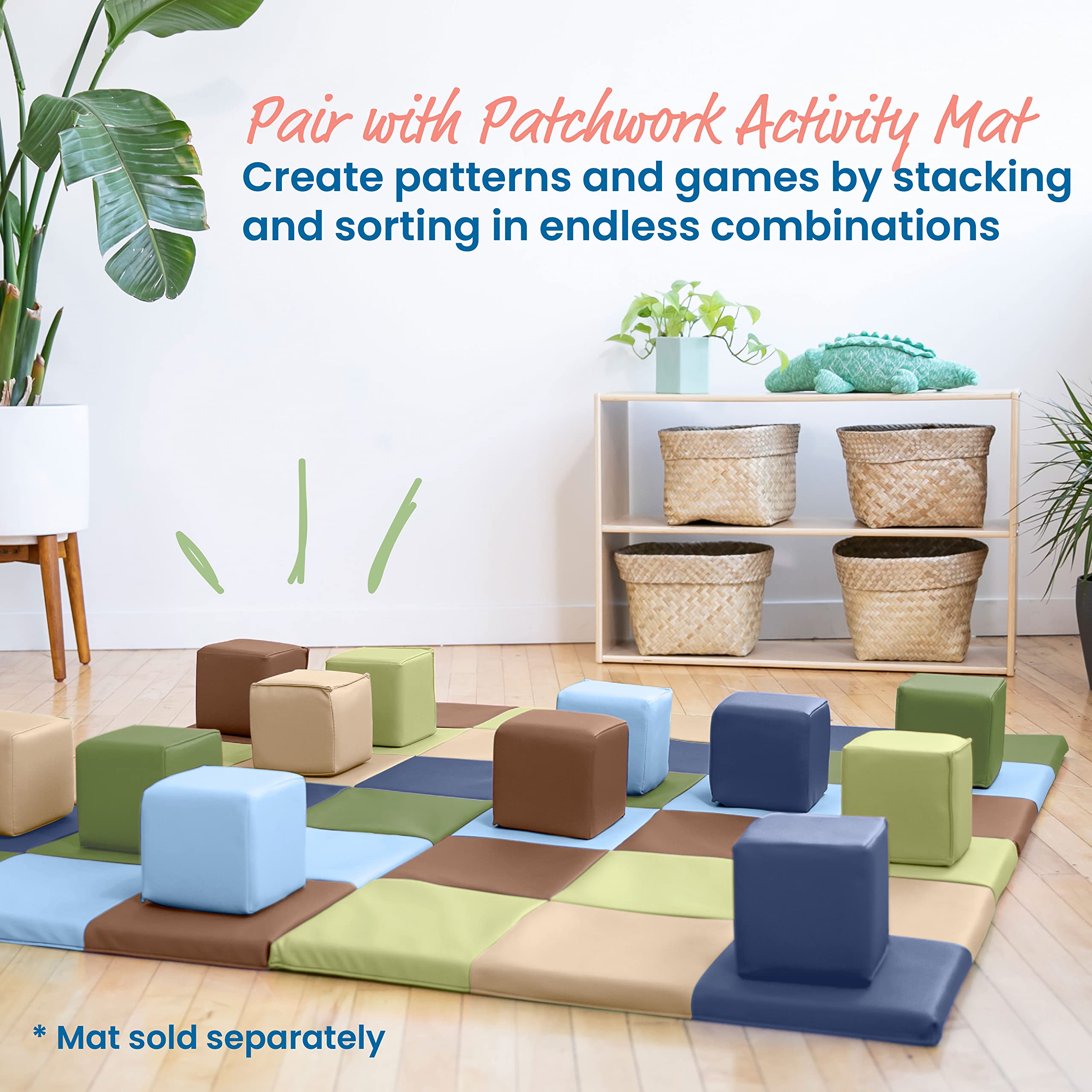 Foto 6 pulgar | Building Blocks Ecr4kids Softzone Patchwork Para Niños Pequeños, 12 Piezas - Venta Internacional.