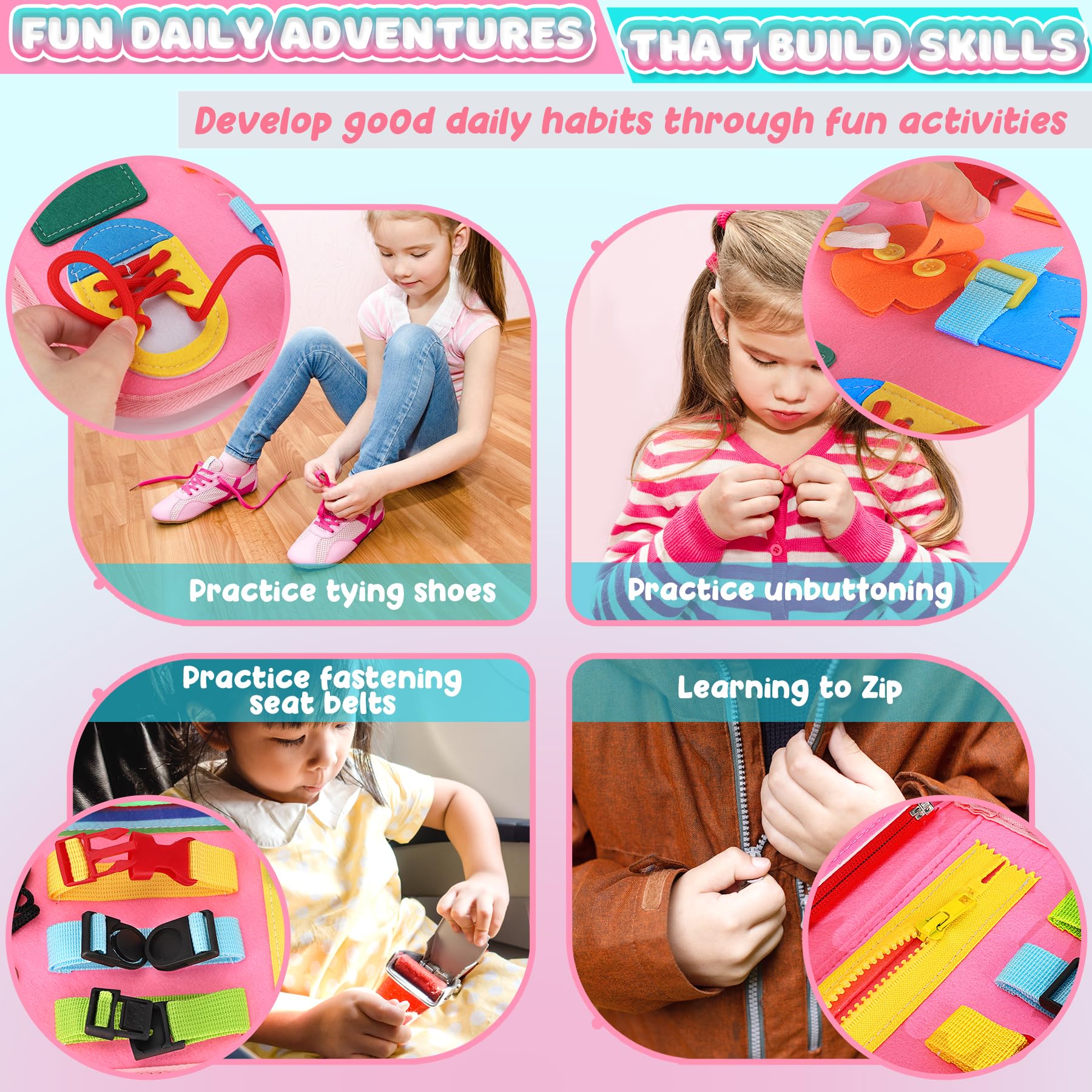 Foto 4 pulgar | Juguetes Montessori Busy Board Urmywo Para Niños Pequeños Busy Book - Venta Internacional.