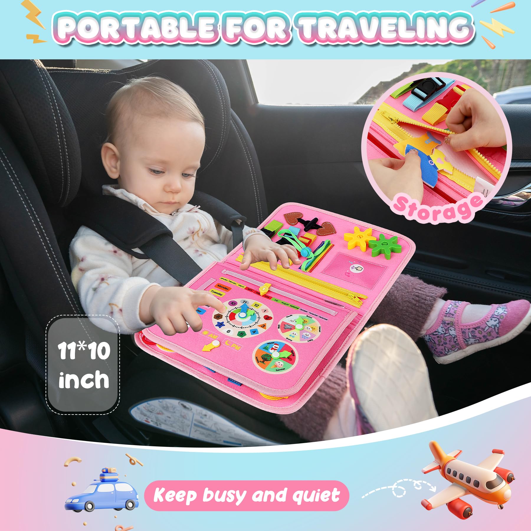 Foto 4 | Juguetes Montessori Busy Board Urmywo Para Niños Pequeños Busy Book - Venta Internacional.